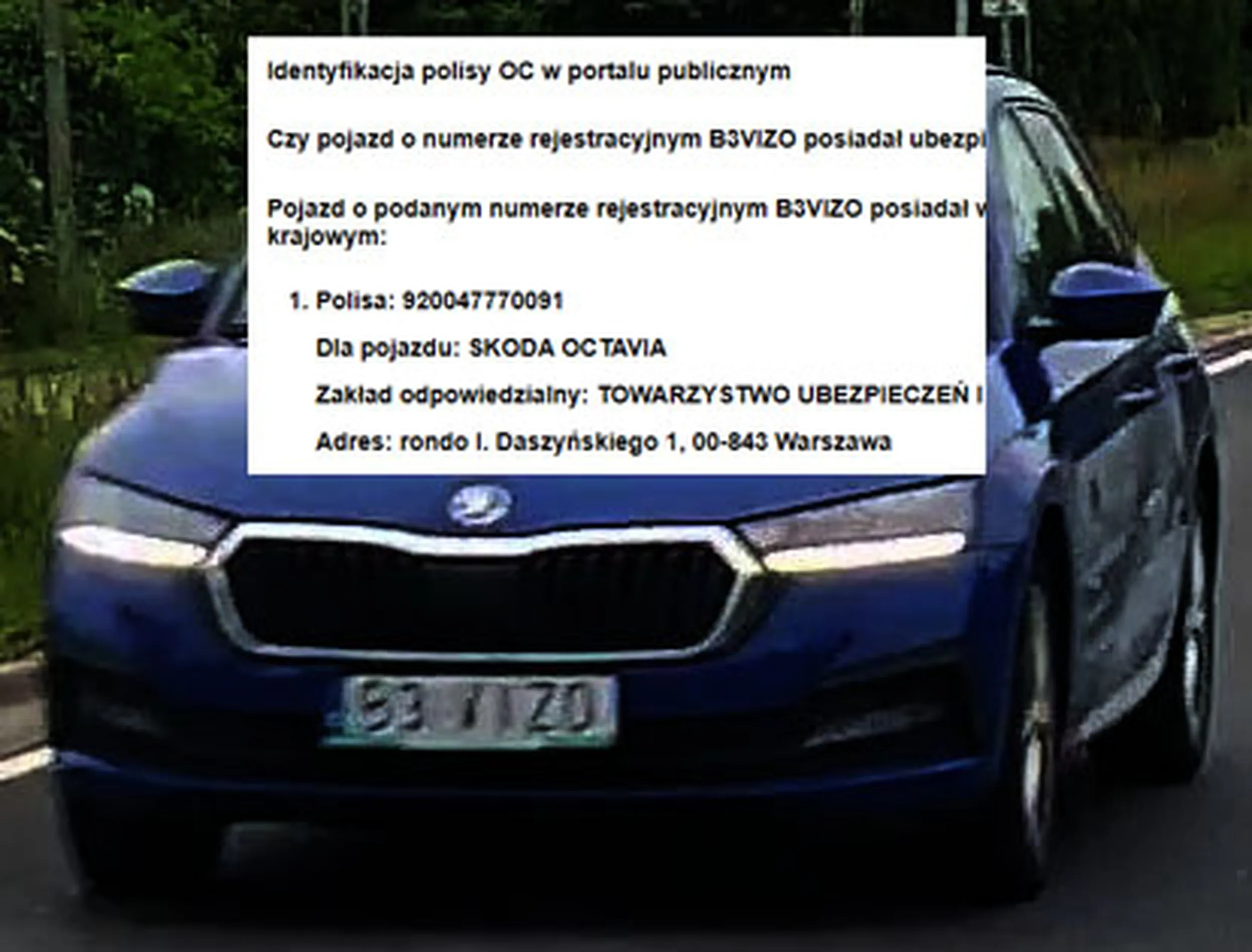 Fajny numer, blacha B3 VIZO