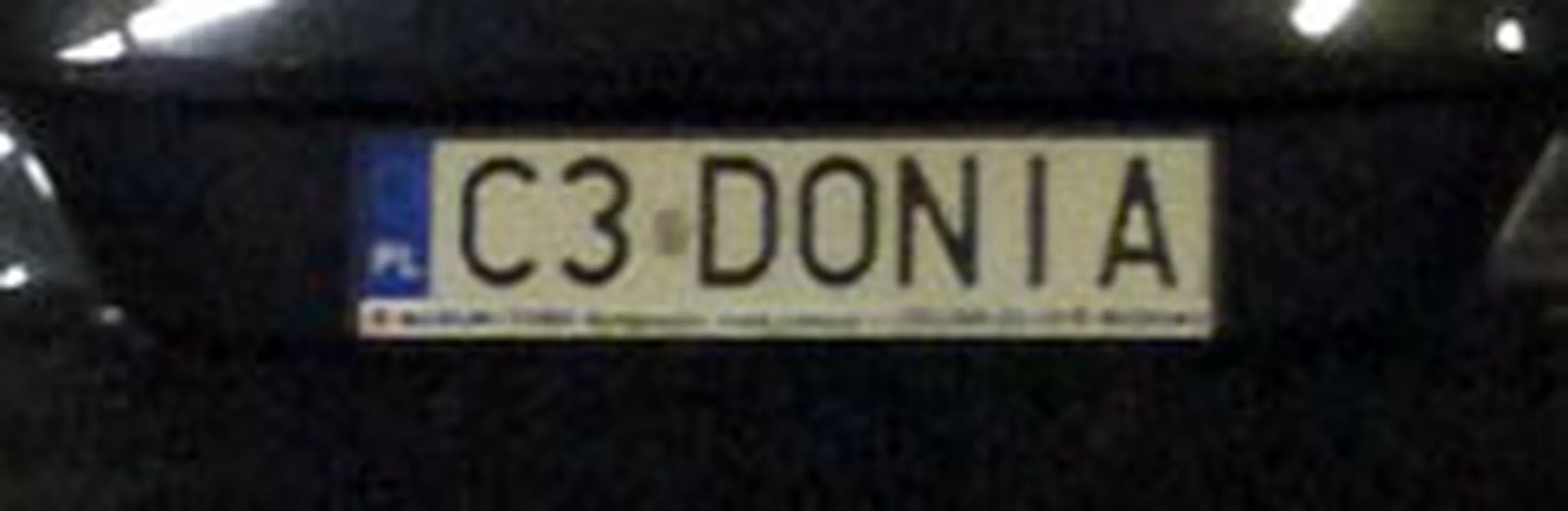 Fajny numer, blacha C3 DONIA