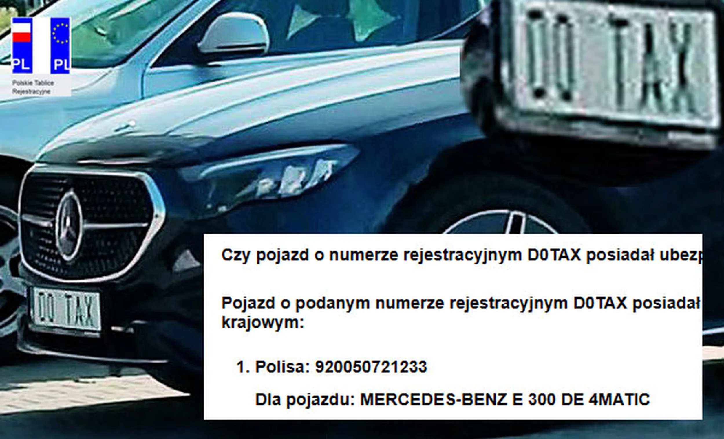 Fajny numer, blacha D0 TAX