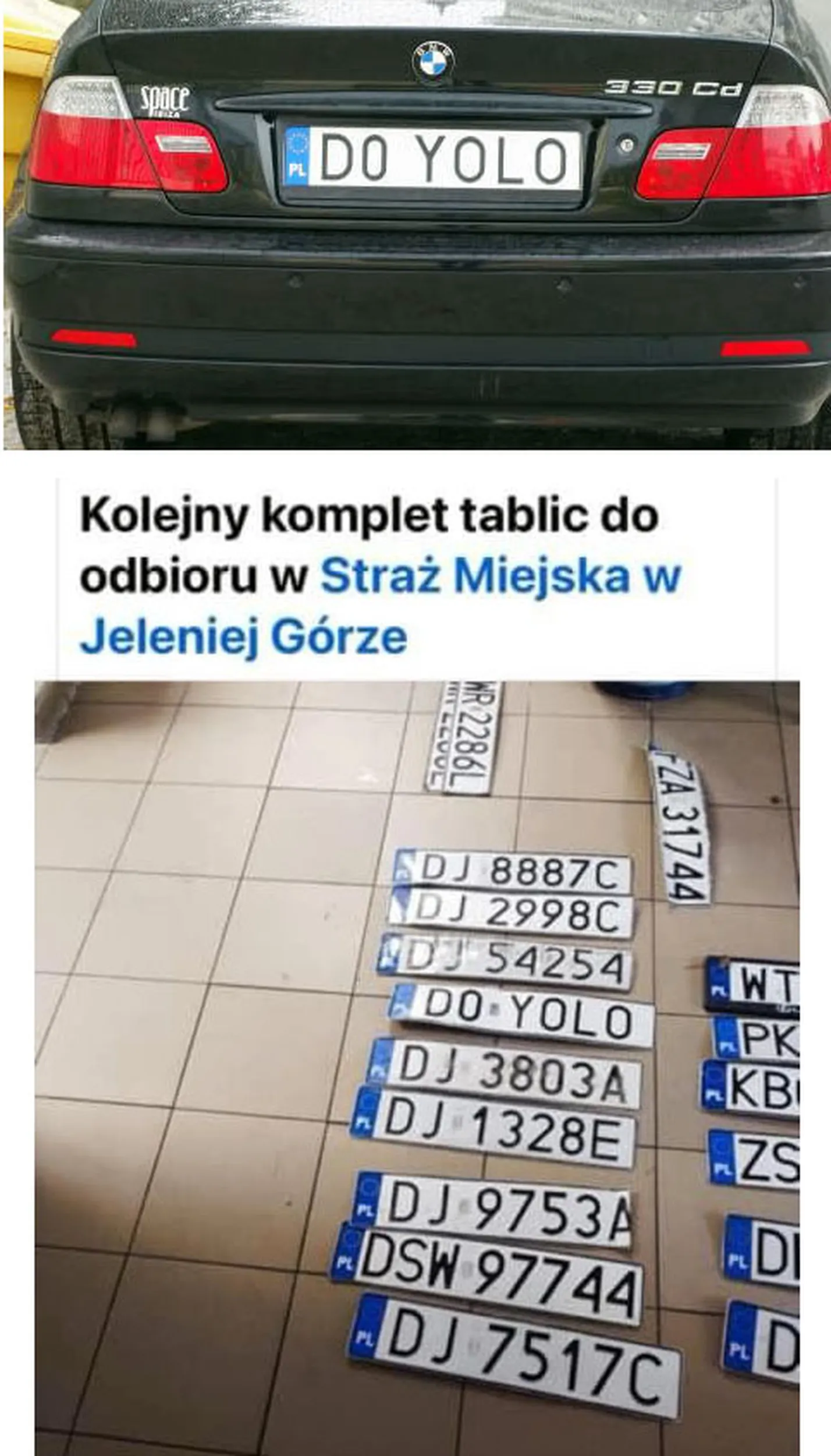 Fajny numer, blacha D0 YOLO