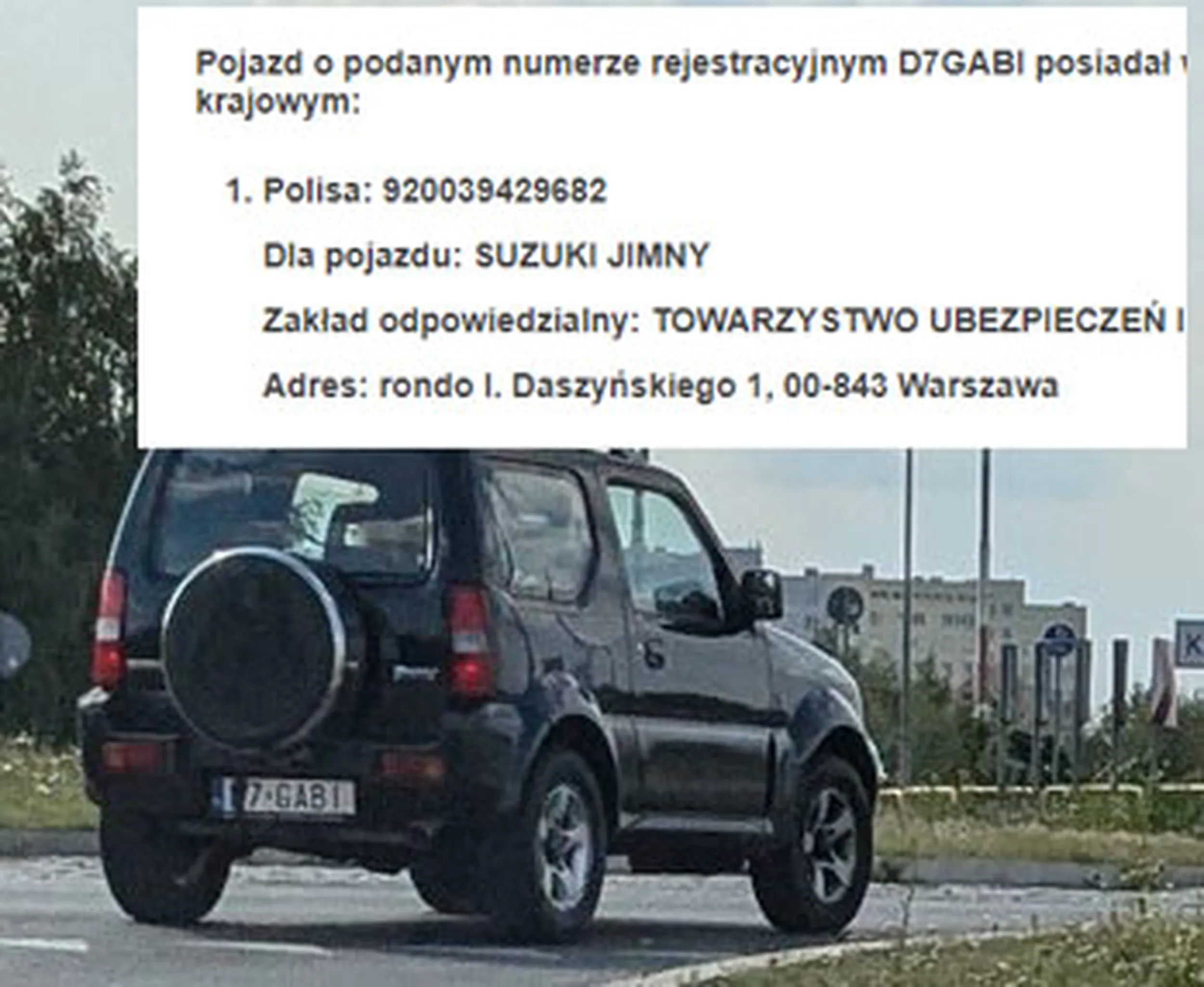 Fajny numer, blacha D7 GABI