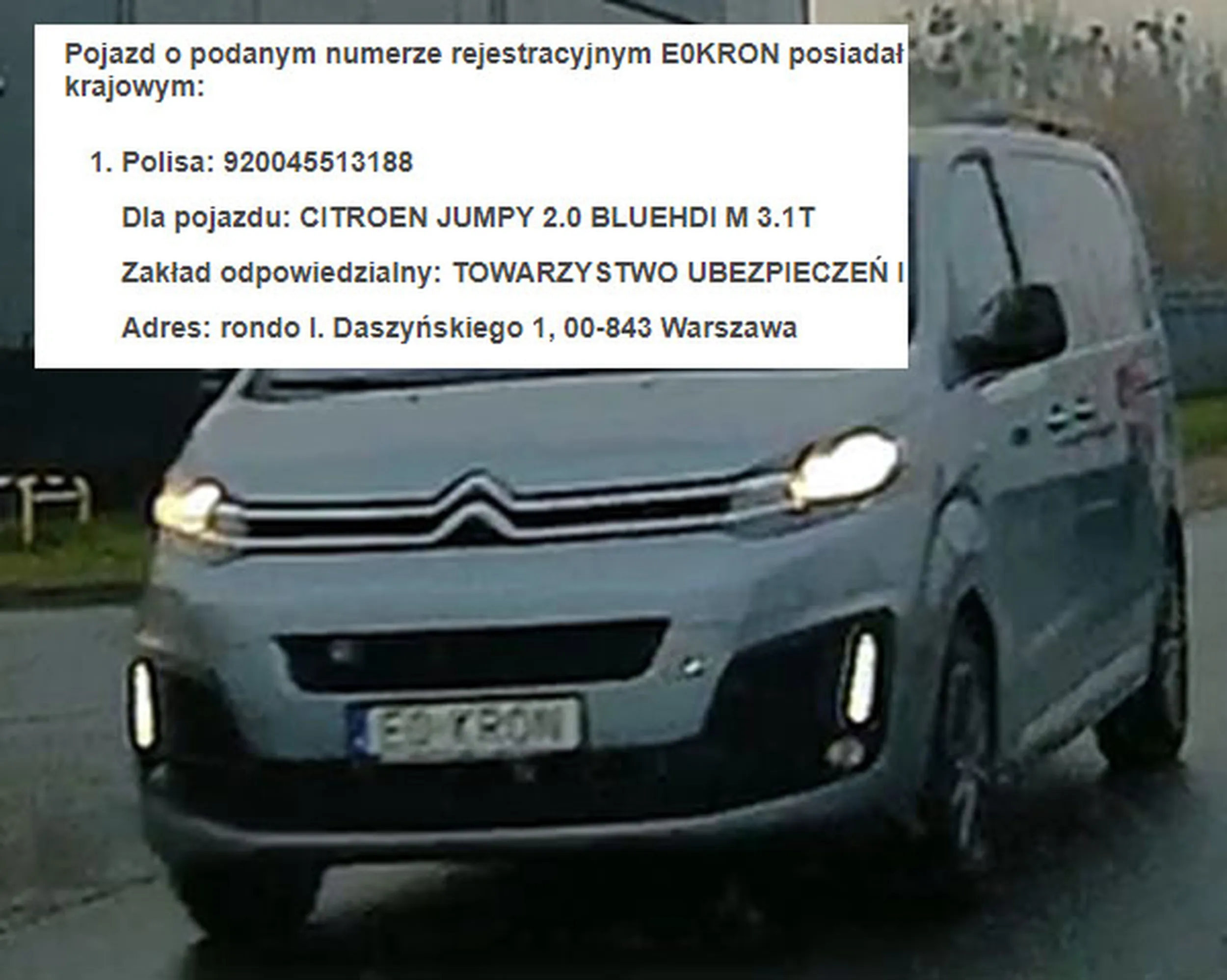 Fajny numer, blacha E0 KRON