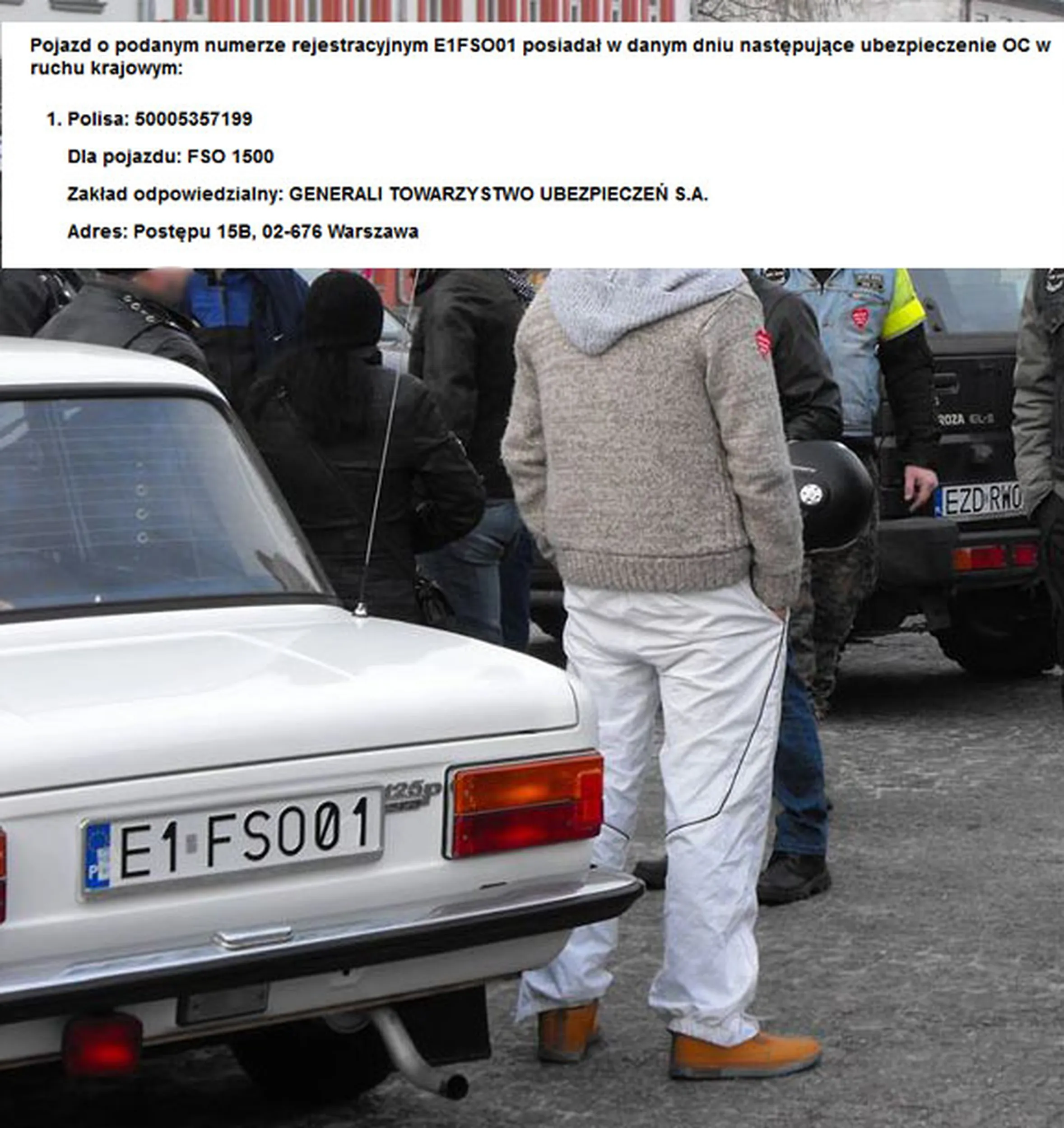 Fajny numer, blacha E1 FSO01