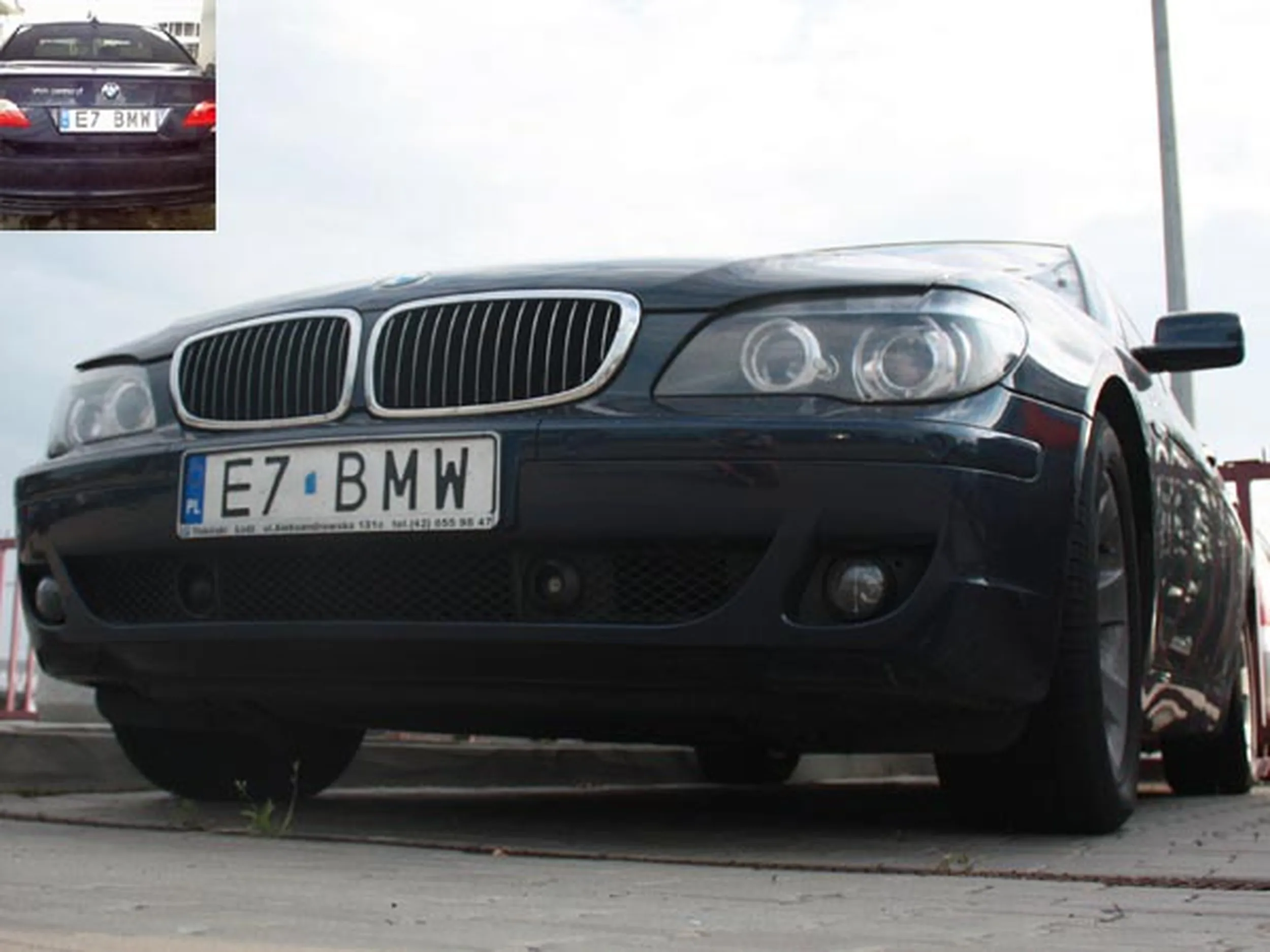 Fajny numer, blacha E7 BMW