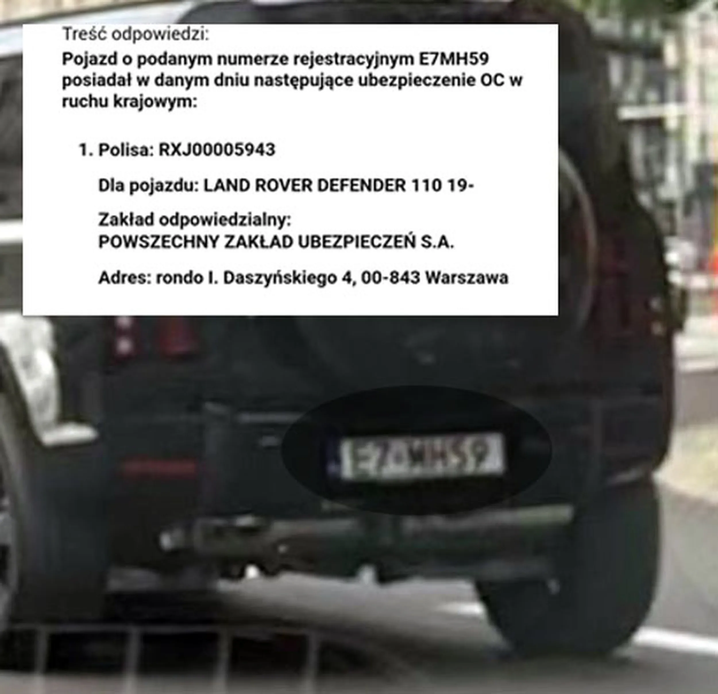 Fajny numer, blacha E7 MH59