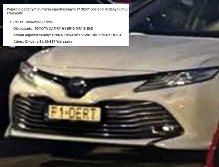 Fajny numer, blacha F1 DERT