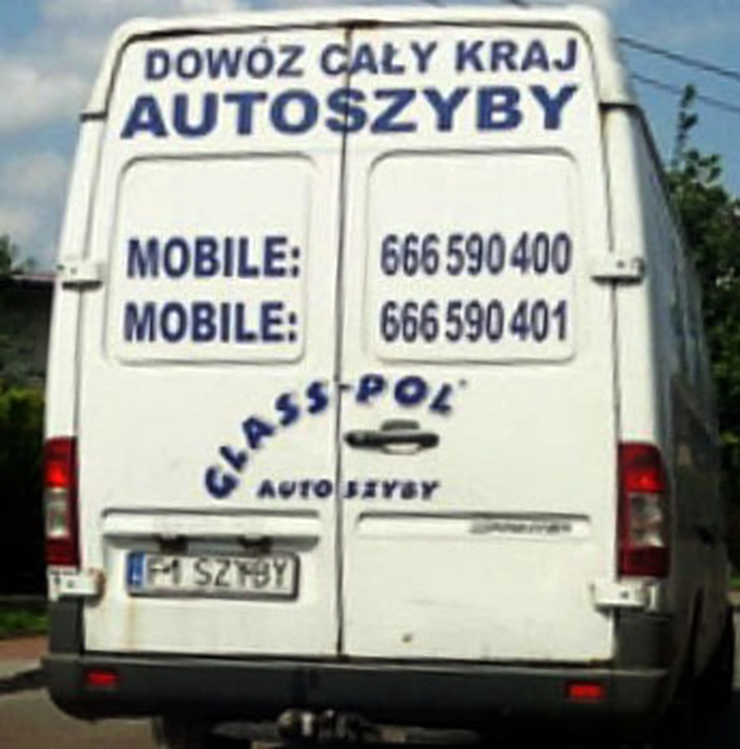 Fajny numer, blacha F1 SZYBY