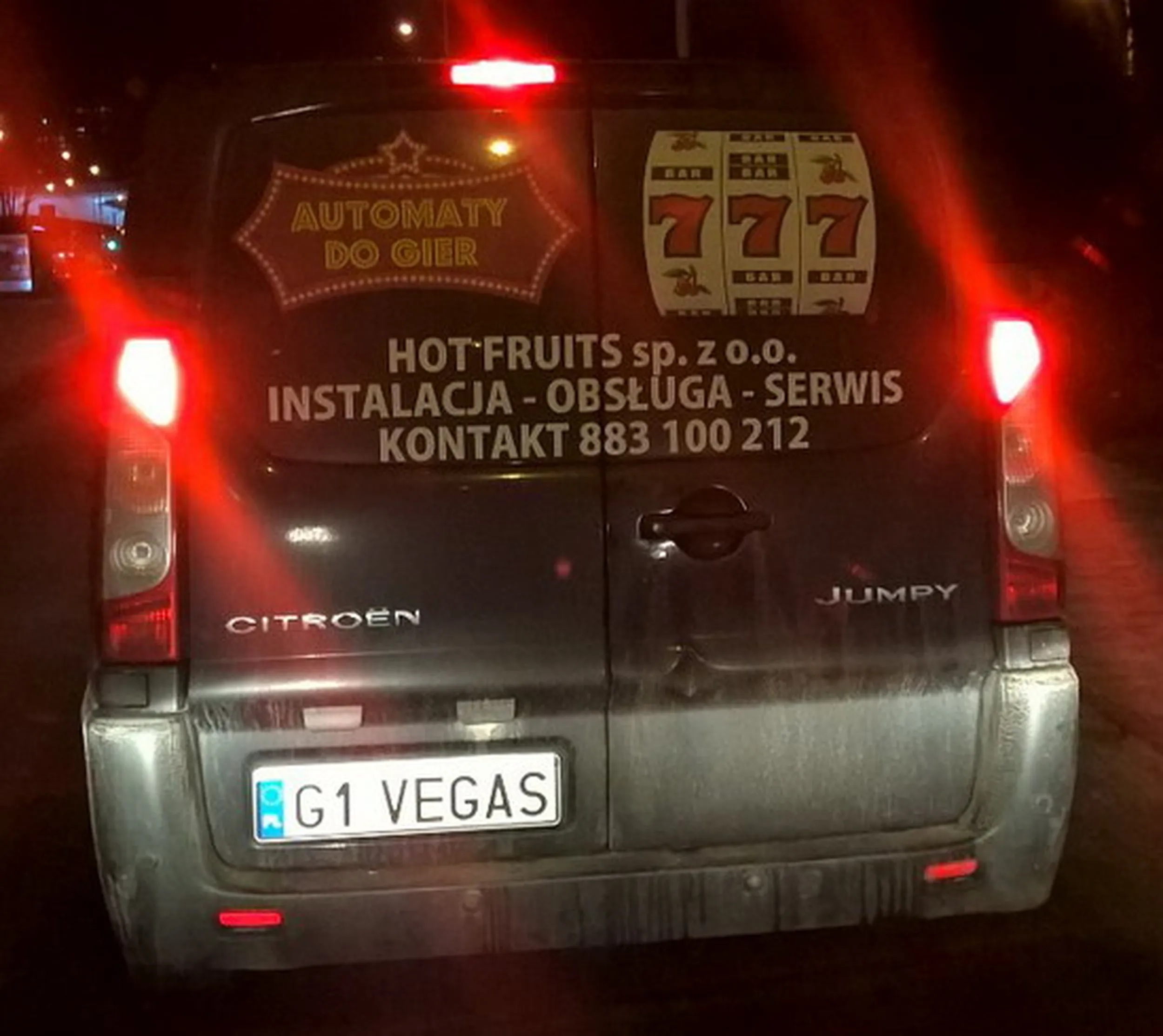 Fajny numer, blacha G1 VEGAS