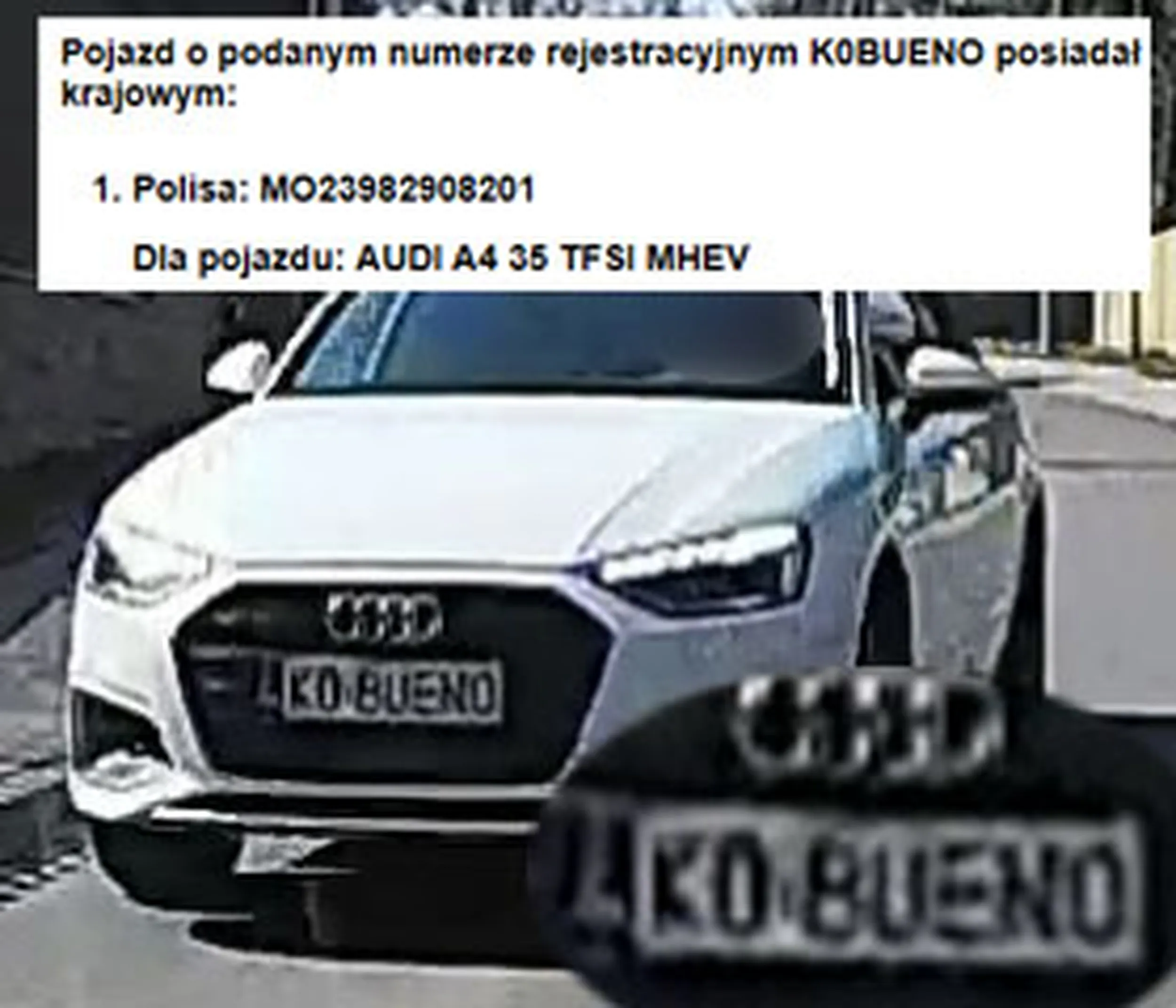 Fajny numer, blacha K0 BUENO