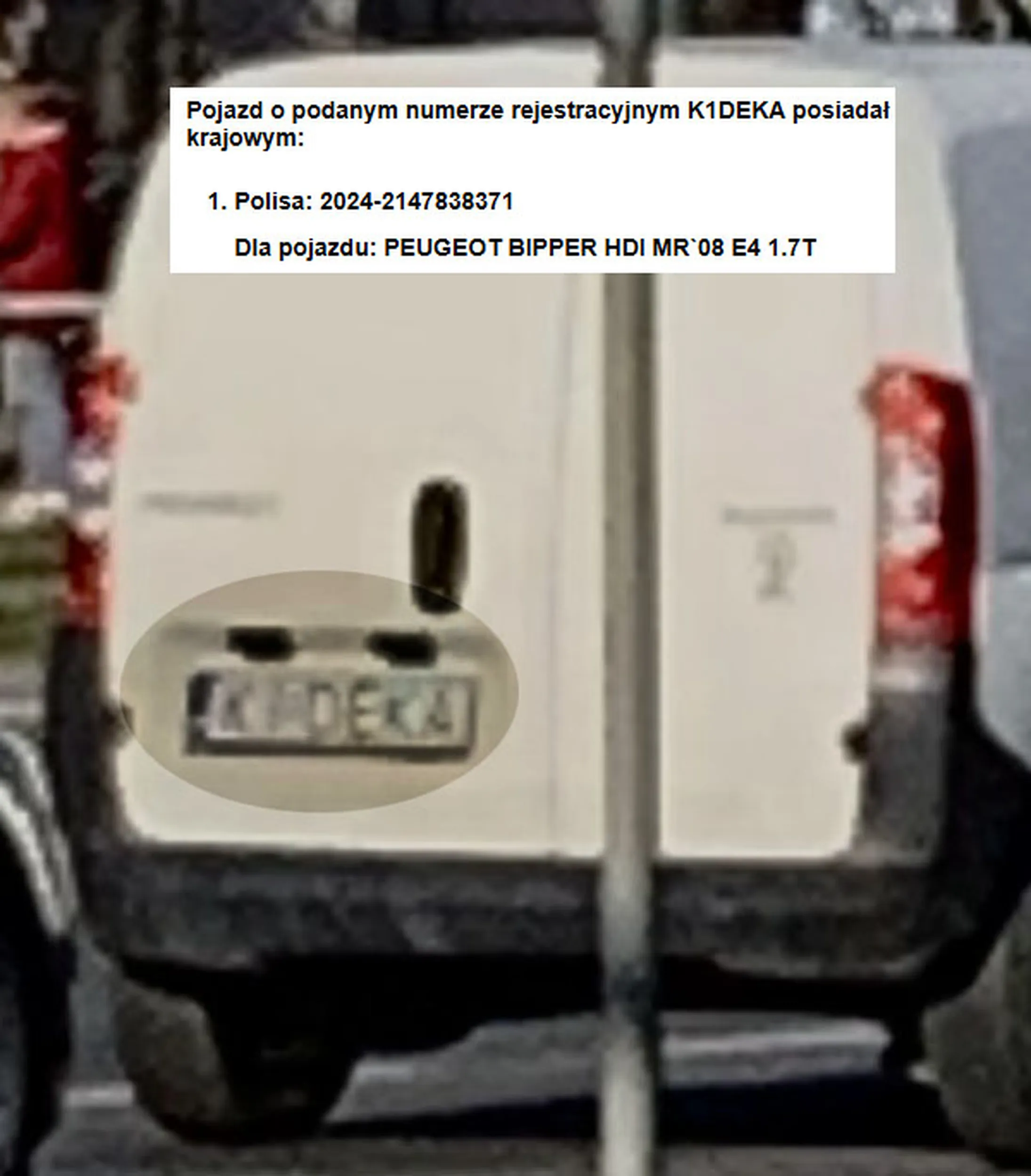 Fajny numer, blacha K1 DEKA