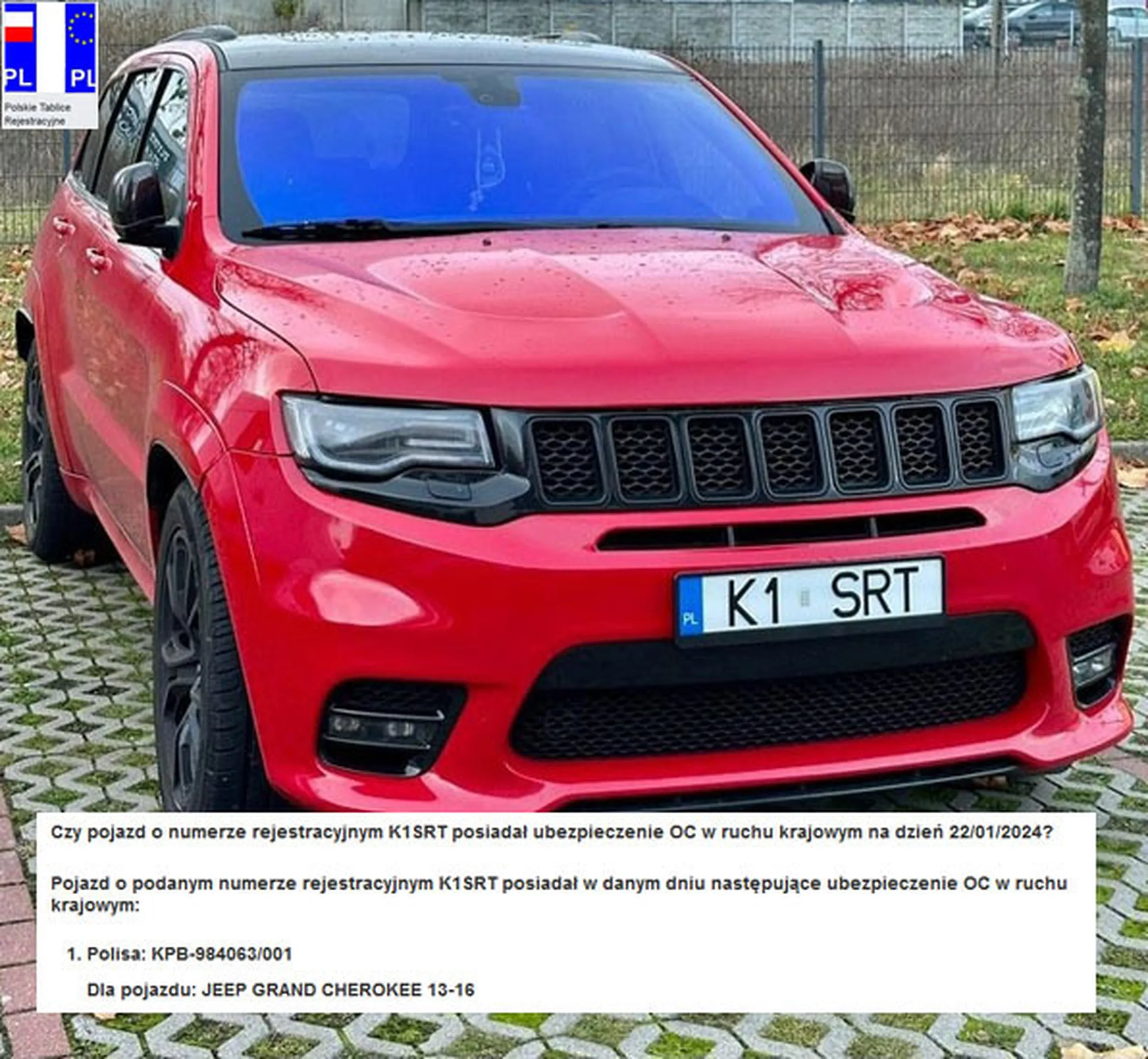Fajny numer, blacha K1 SRT