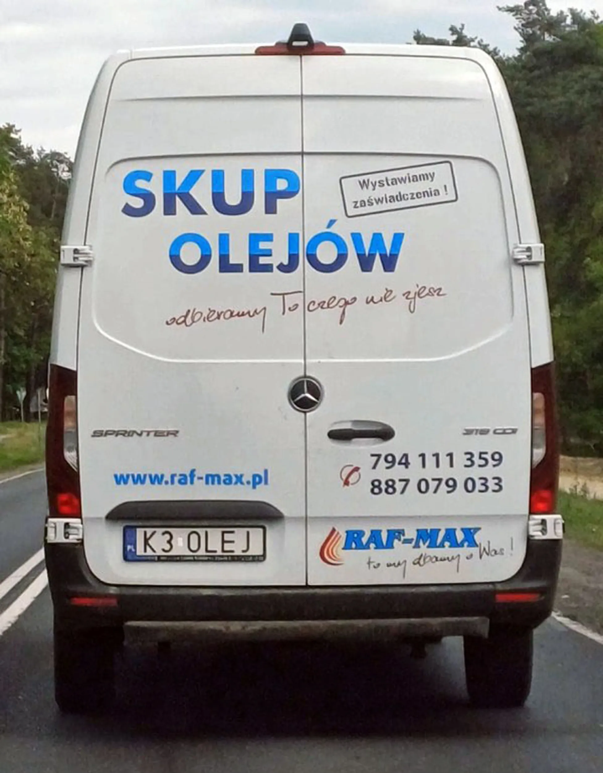 Fajny numer, blacha K3 OLEJ