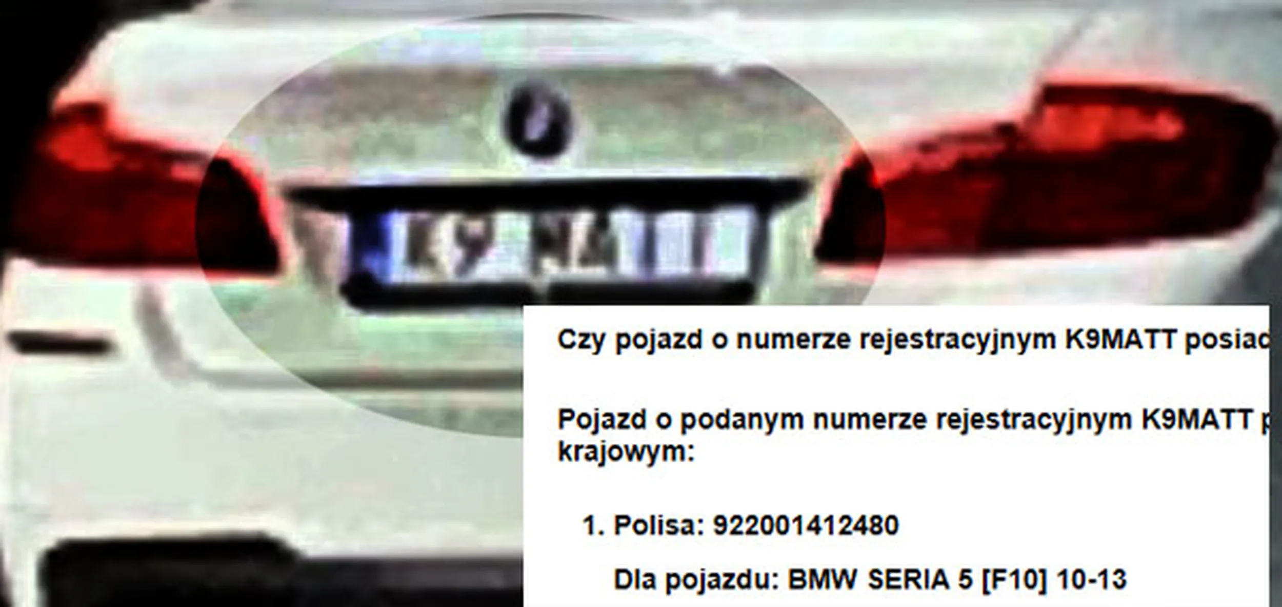 Fajny numer, blacha K9 MATT