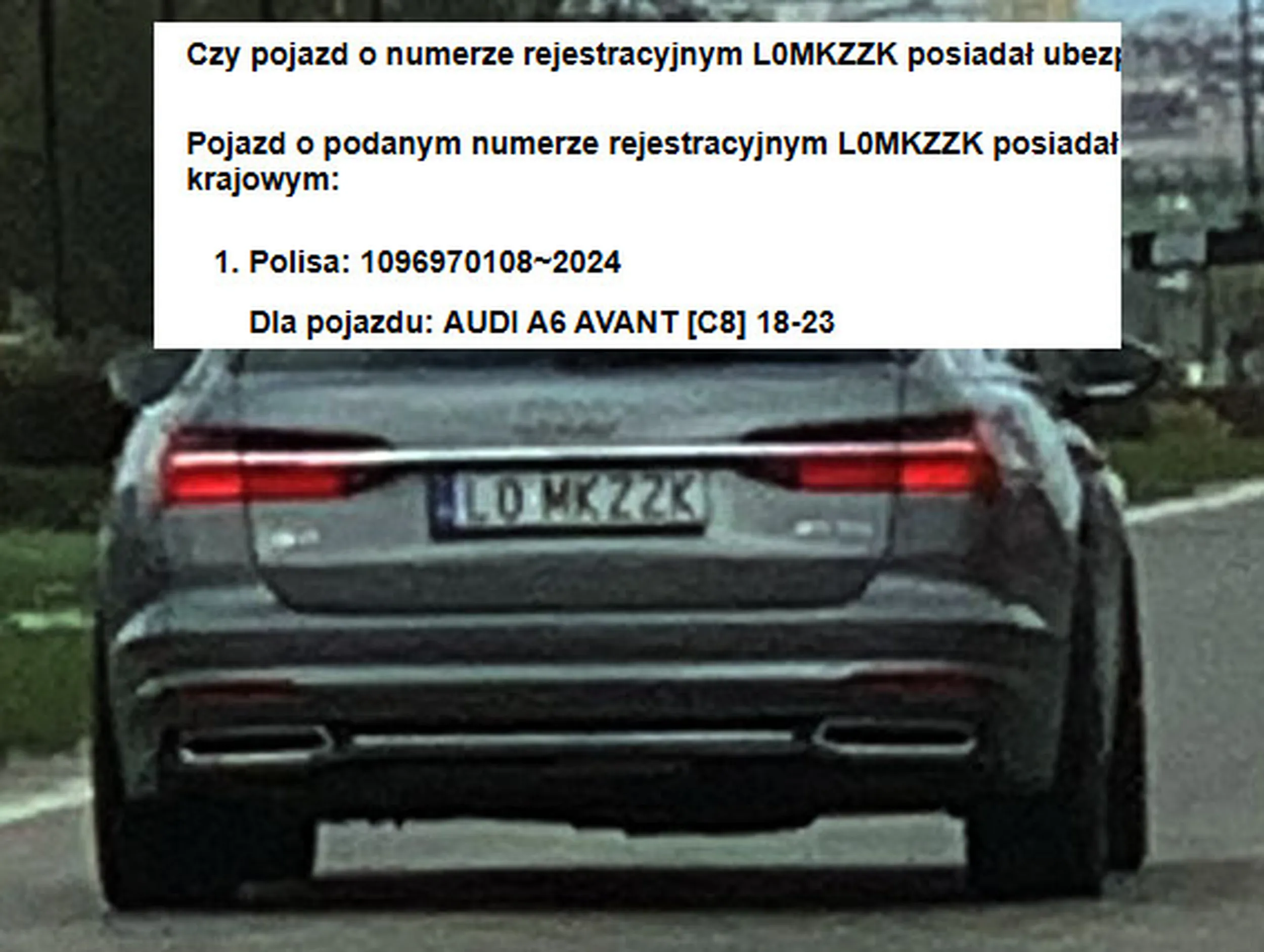 Fajny numer, blacha L0 MKZZK