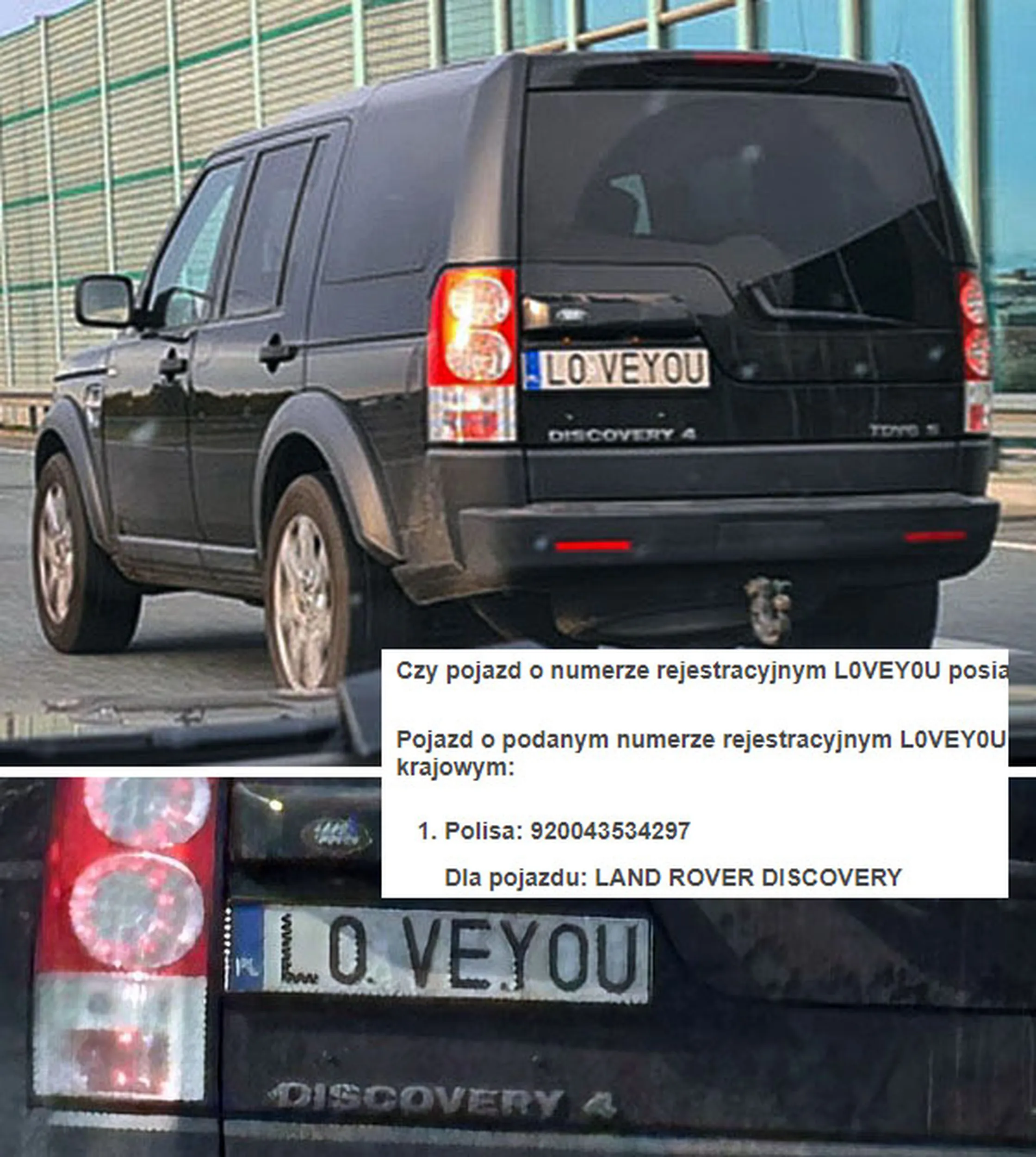 Fajny numer, blacha L0 VEY0U