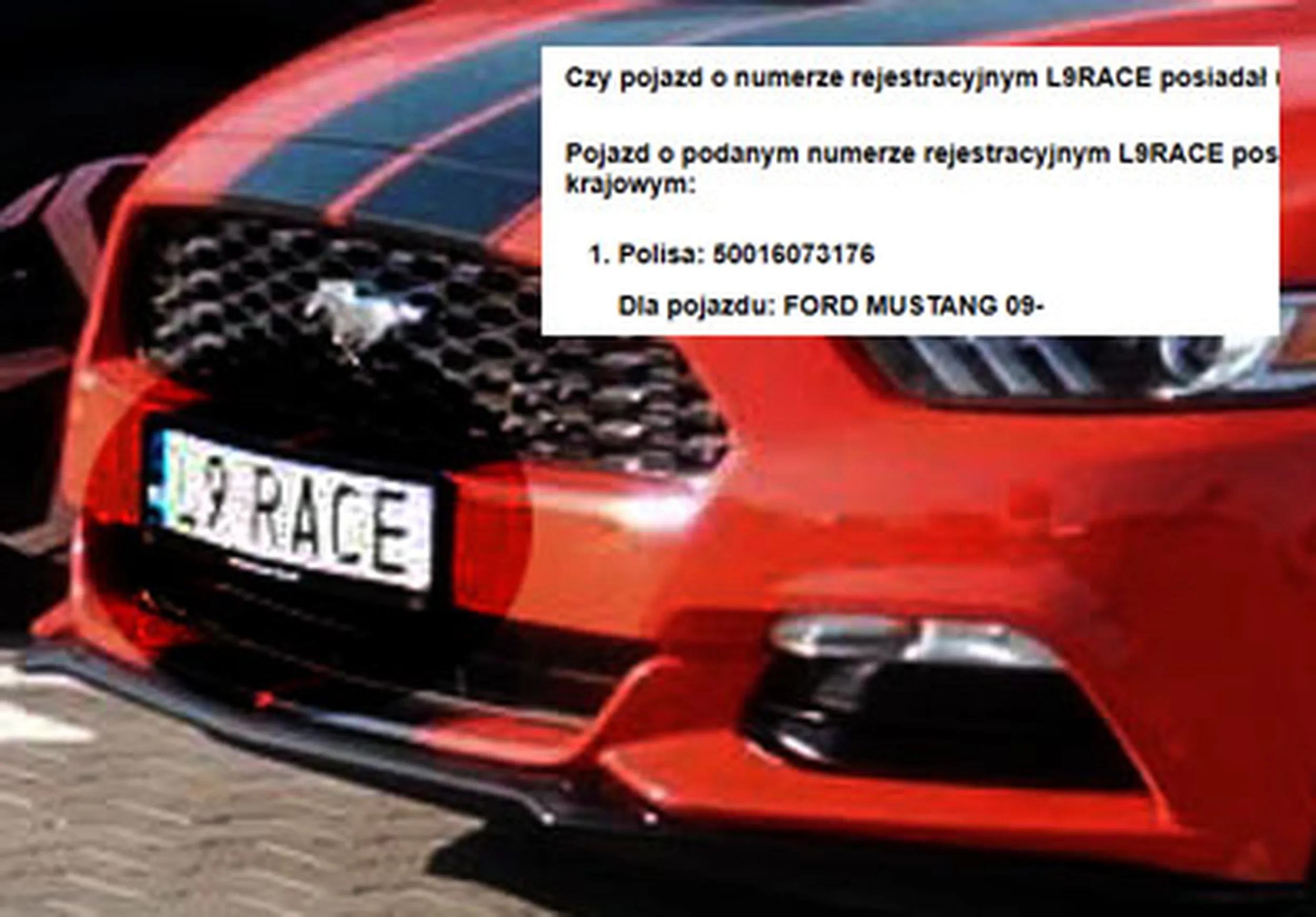Fajny numer, blacha L9 RACE