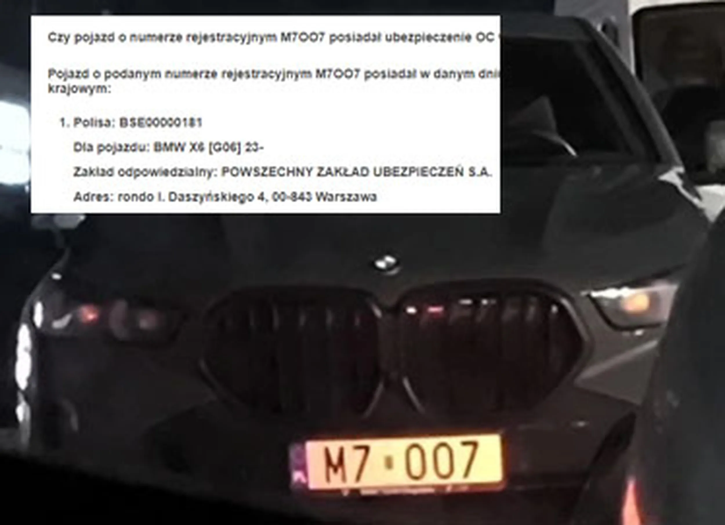 Fajny numer, blacha M7 OO7