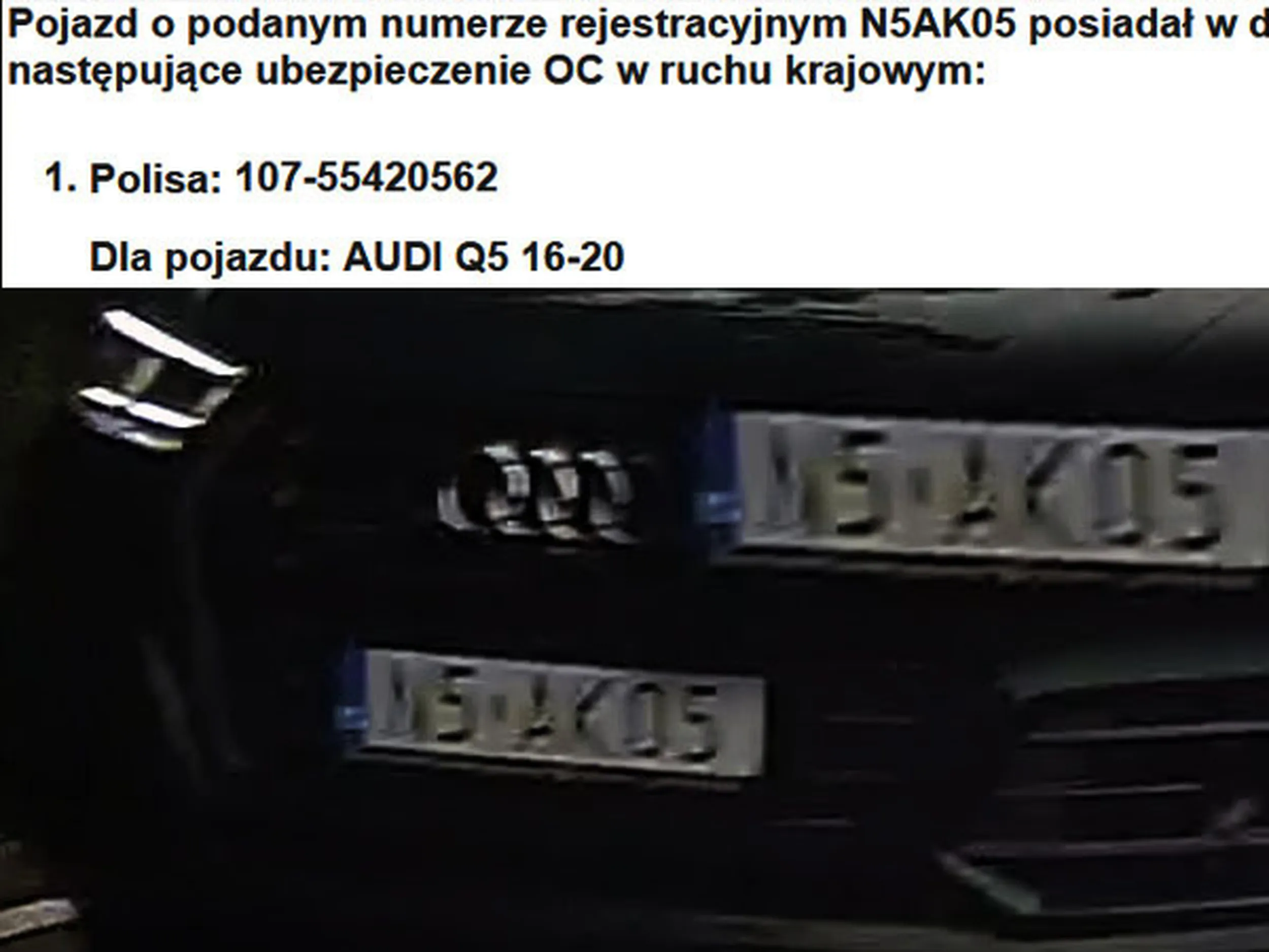 Fajny numer, blacha N5 AK05