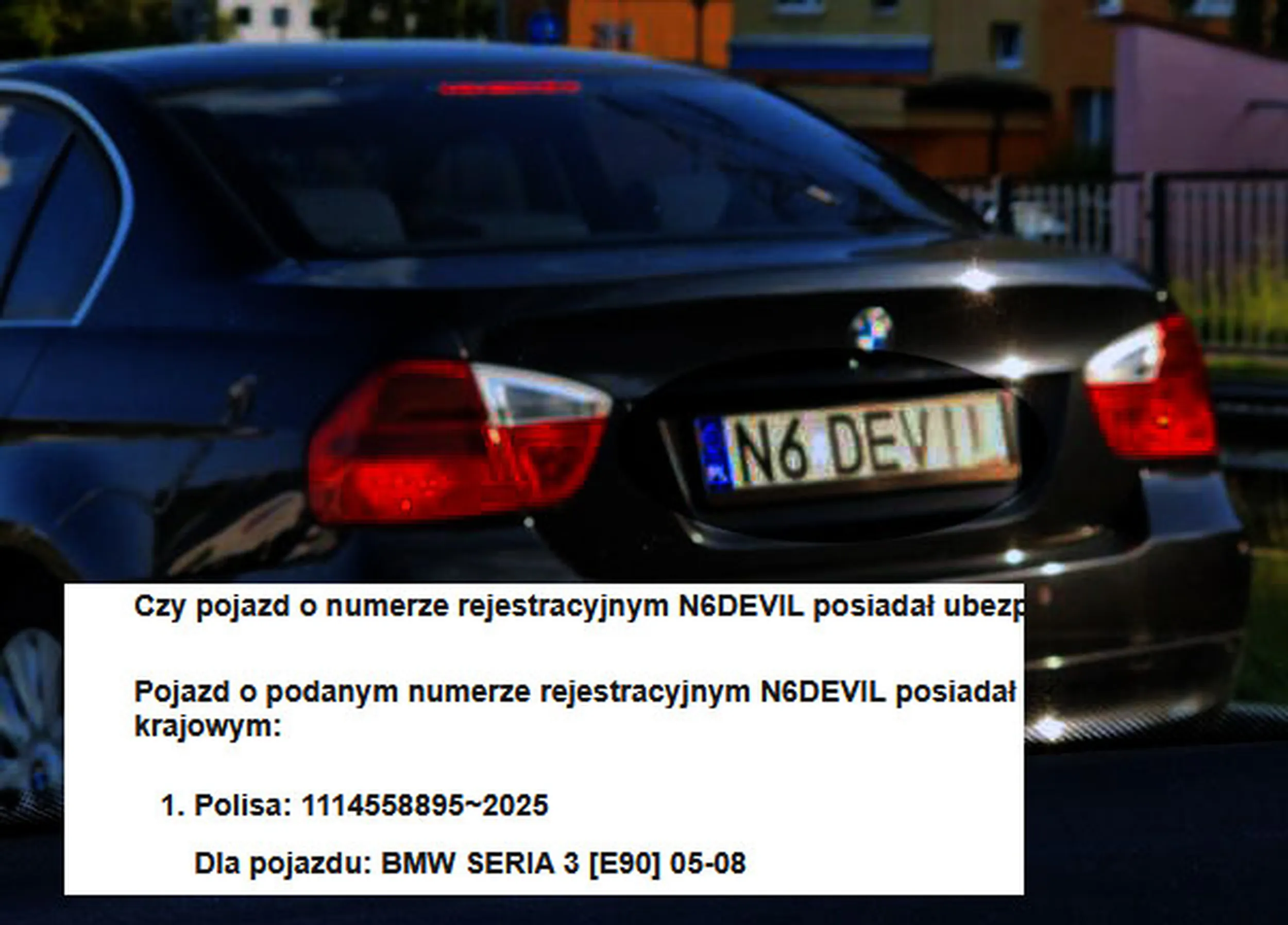 Fajny numer, blacha N6 DEVIL