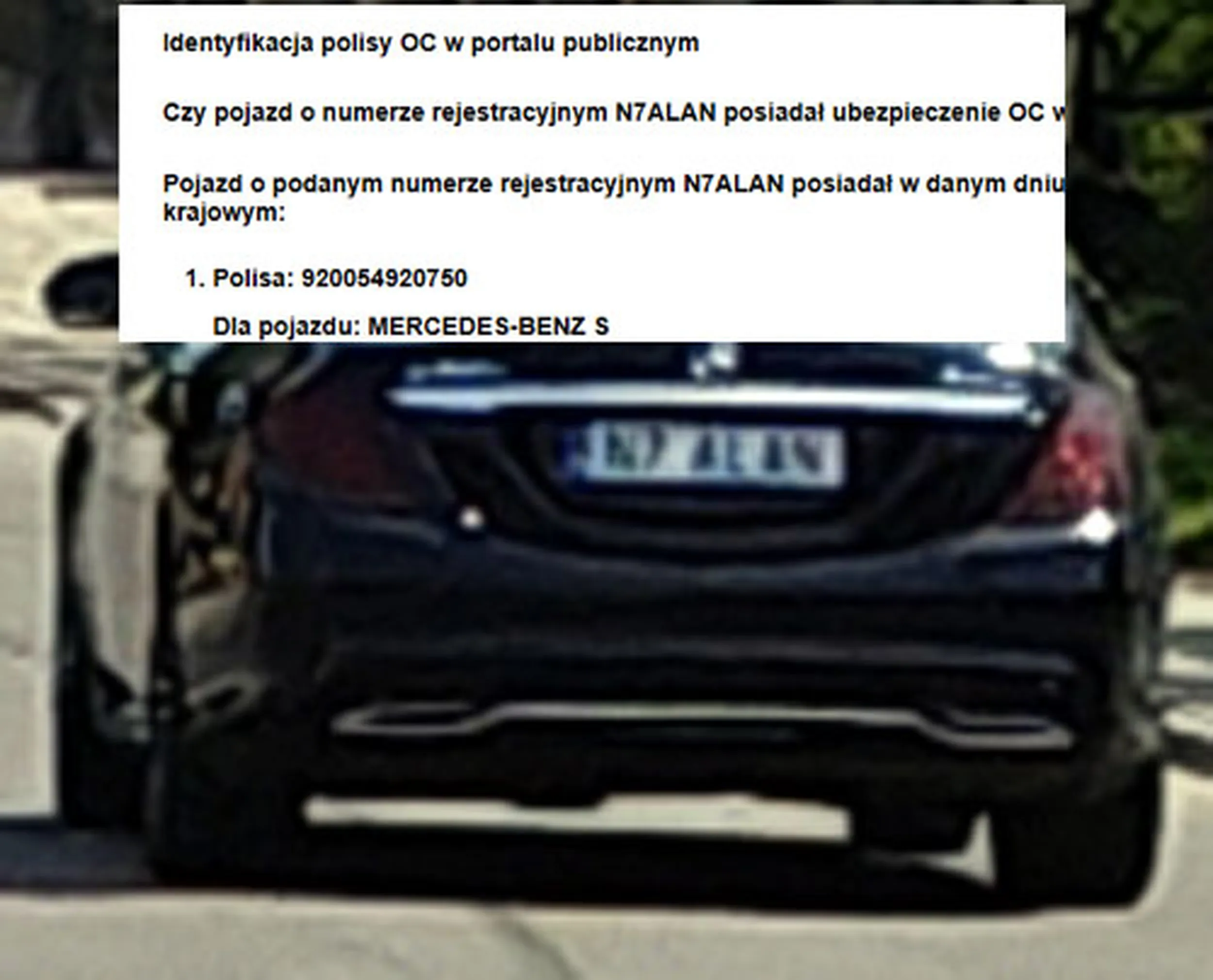 Fajny numer, blacha N7 ALAN