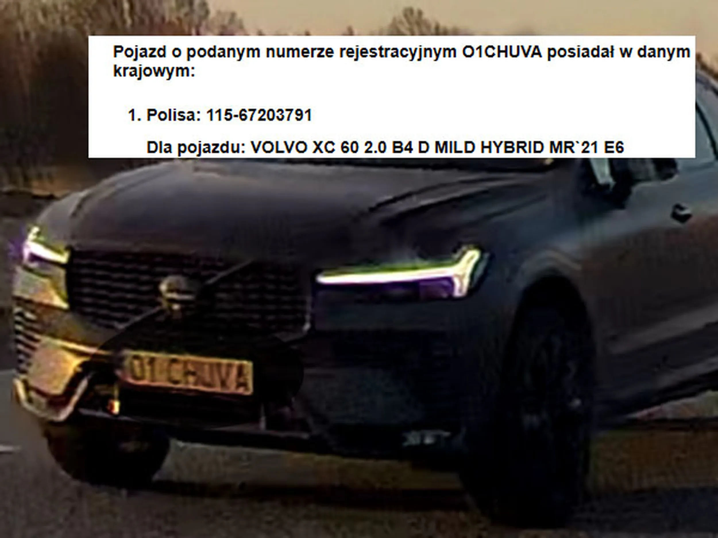 Fajny numer, blacha O1 CHUVA