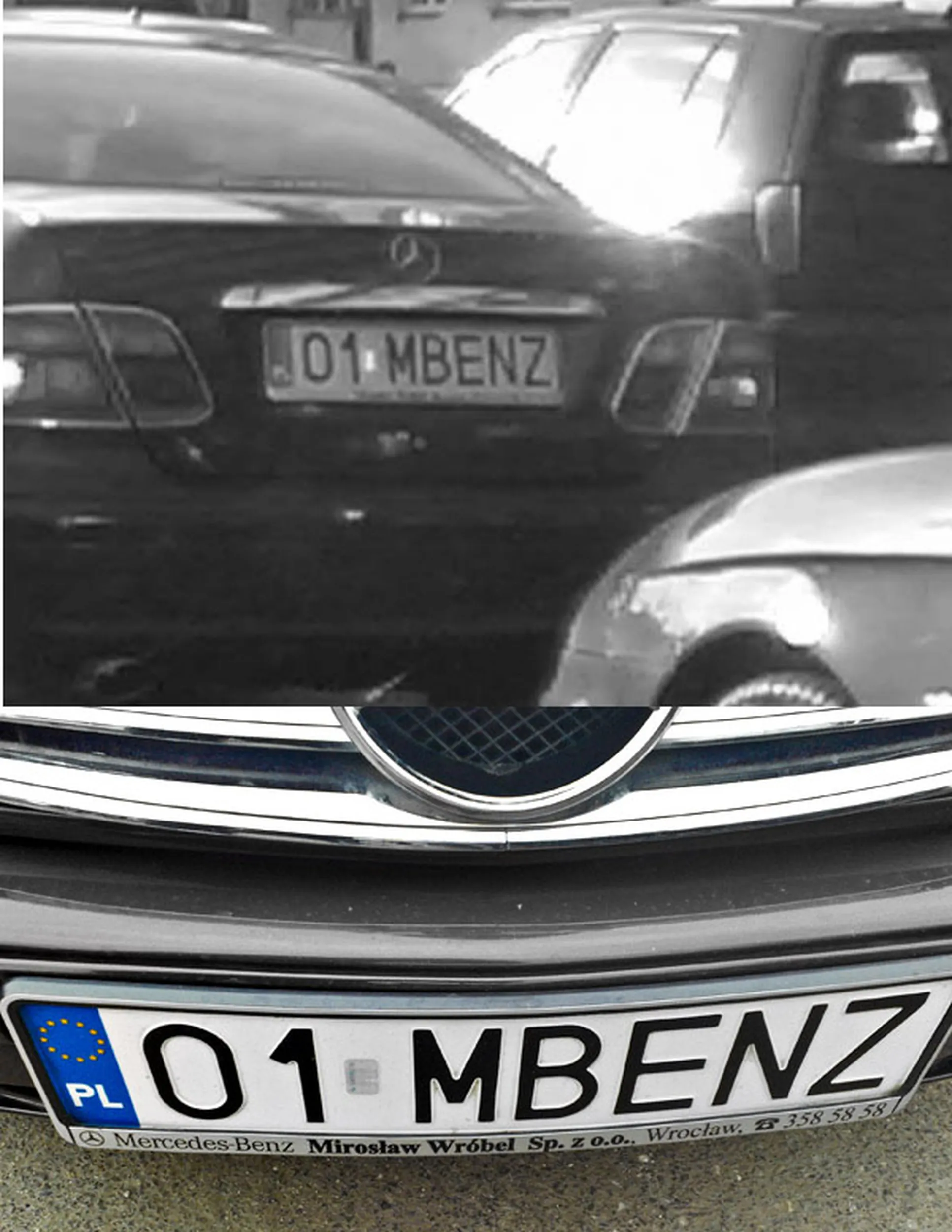 Fajny numer, blacha O1 MBENZ