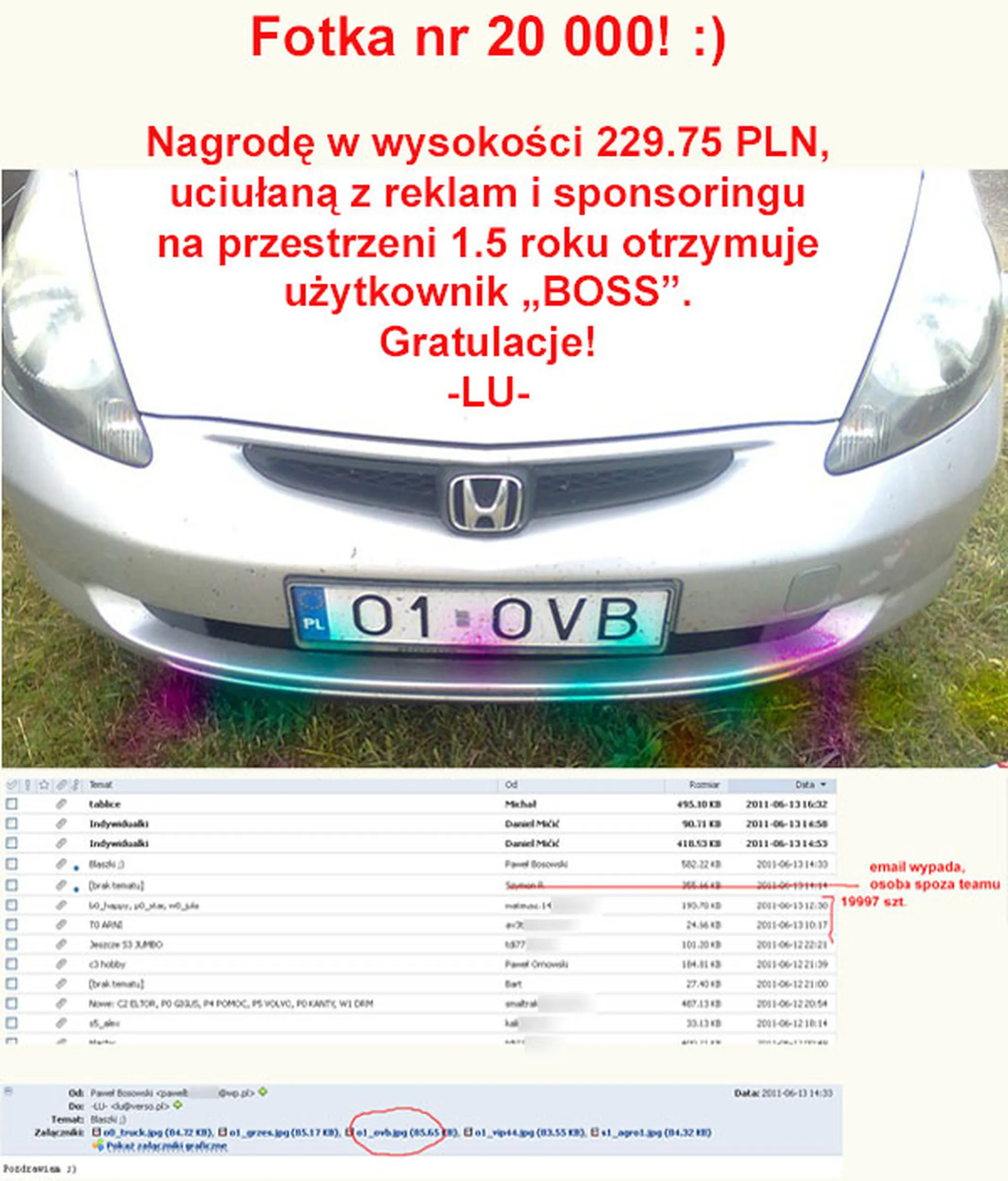 Fajny numer, blacha O1 OVB