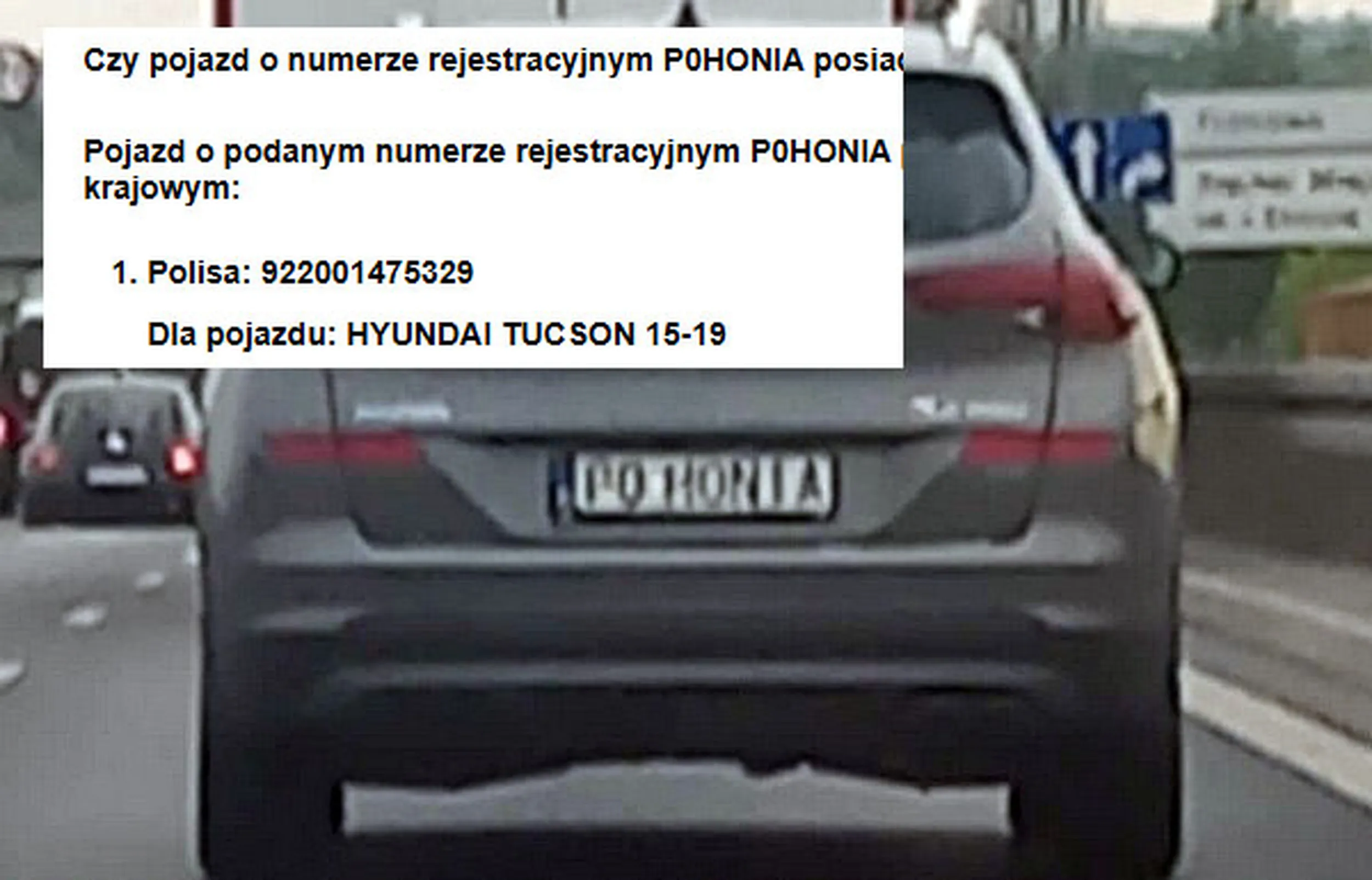 Fajny numer, blacha P0 HONIA