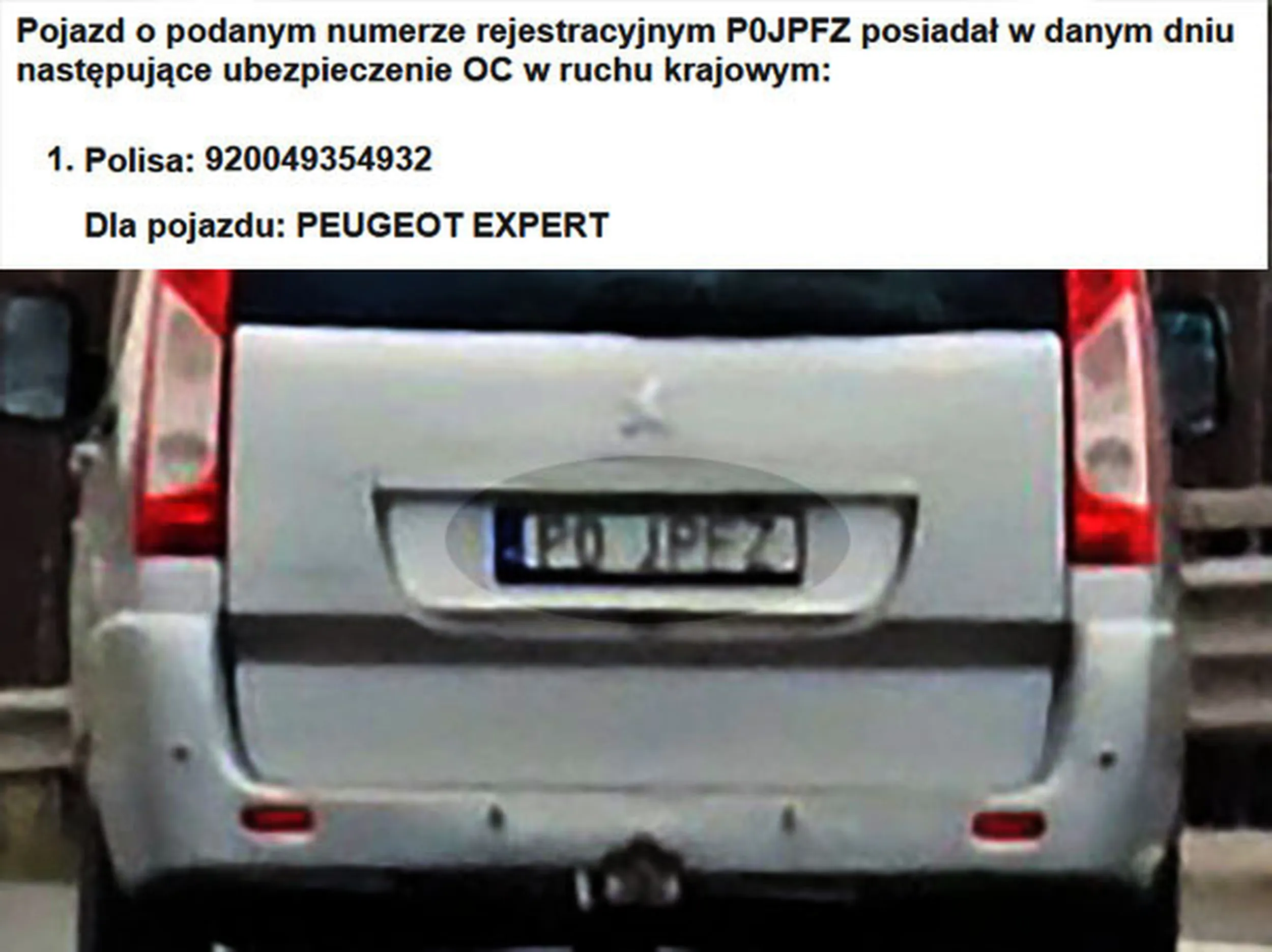 Fajny numer, blacha P0 JPFZ