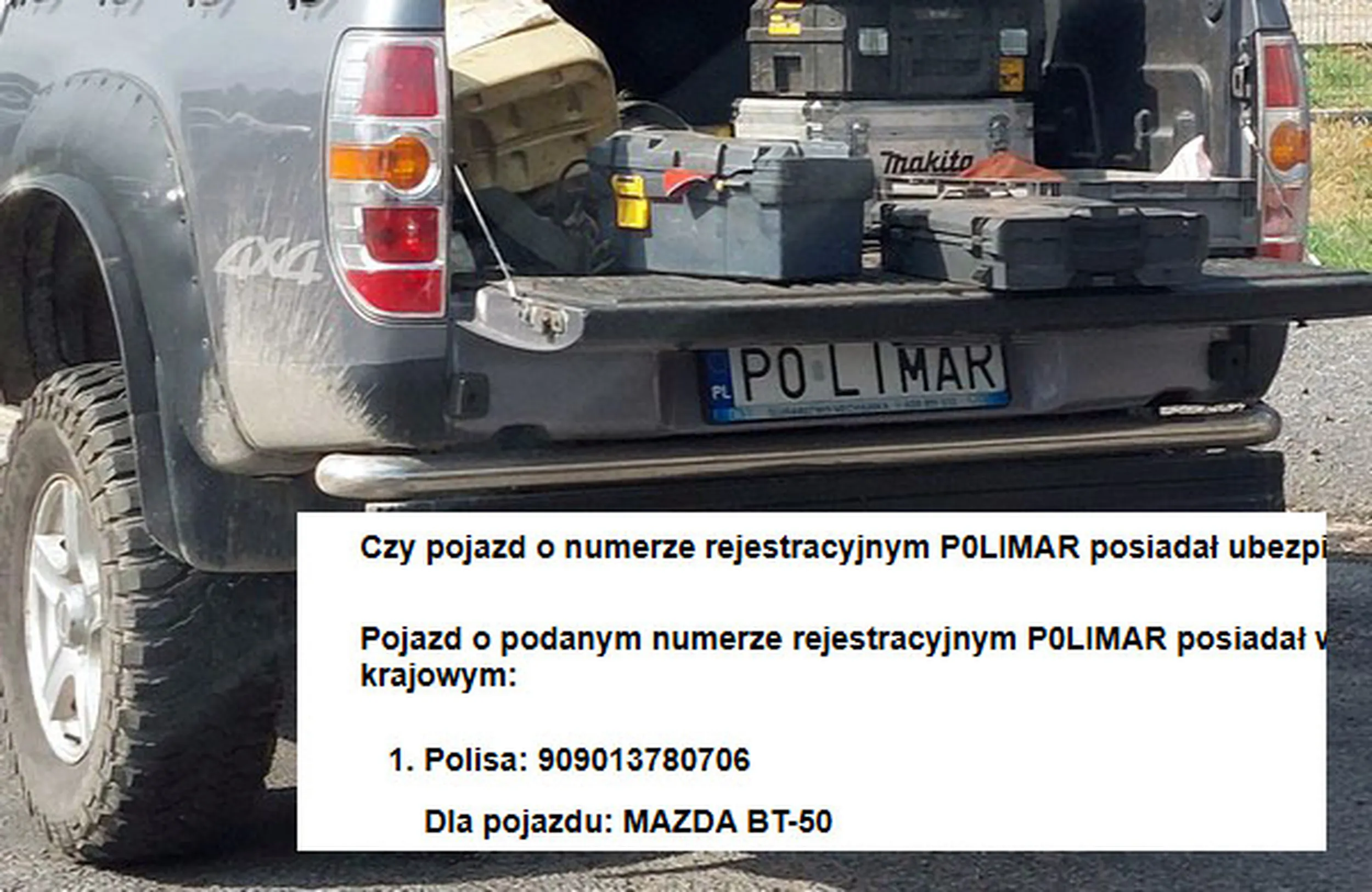 Fajny numer, blacha P0 LIMAR