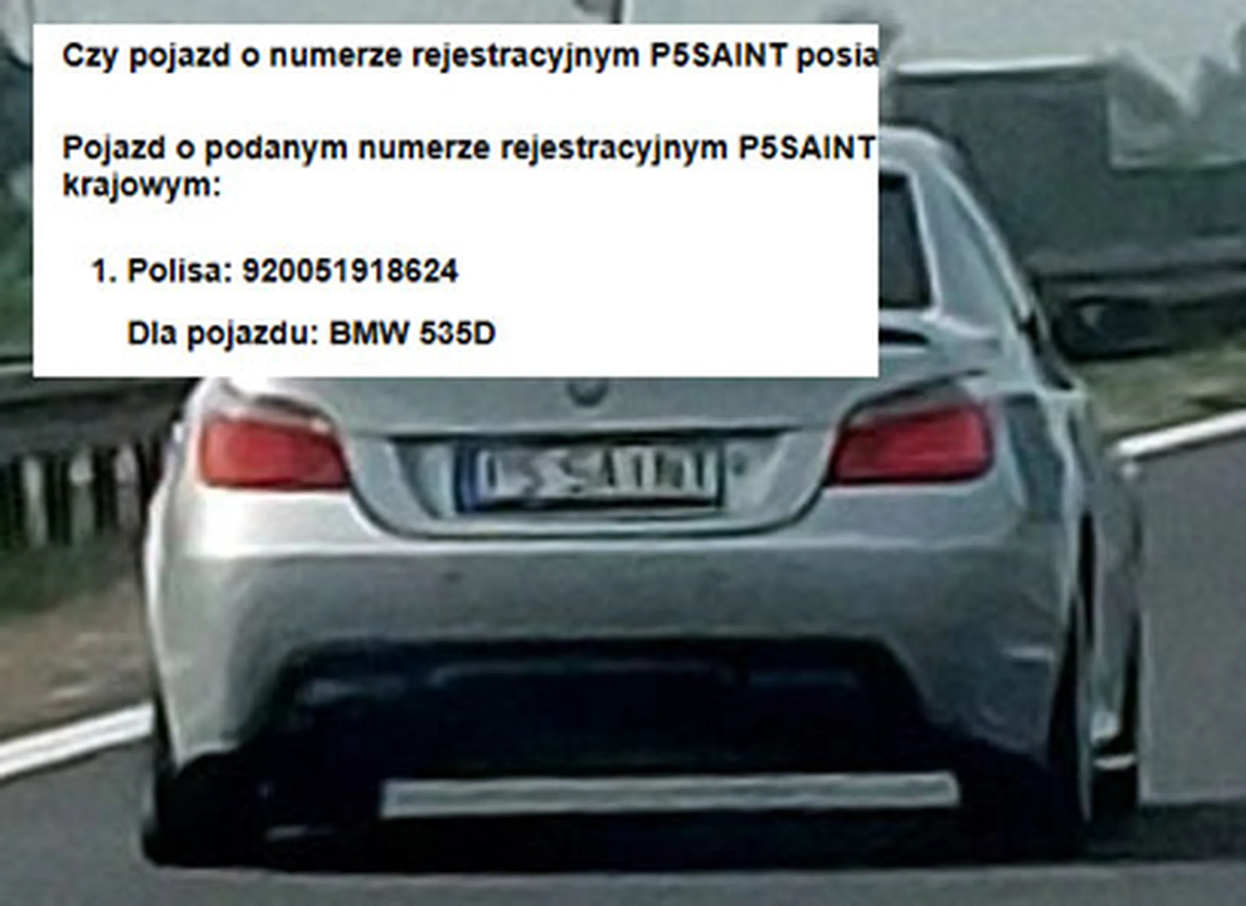 Fajny numer, blacha P5 SAINT