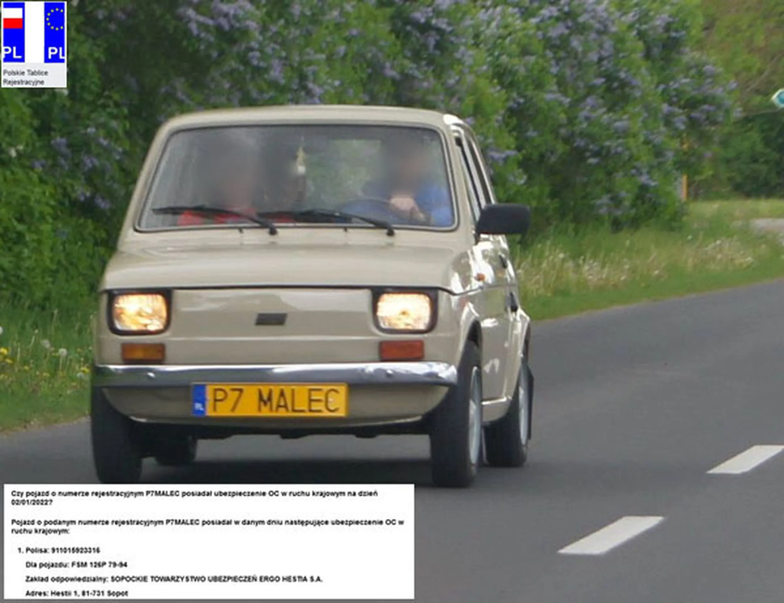 Fajny numer, blacha P7 MALEC