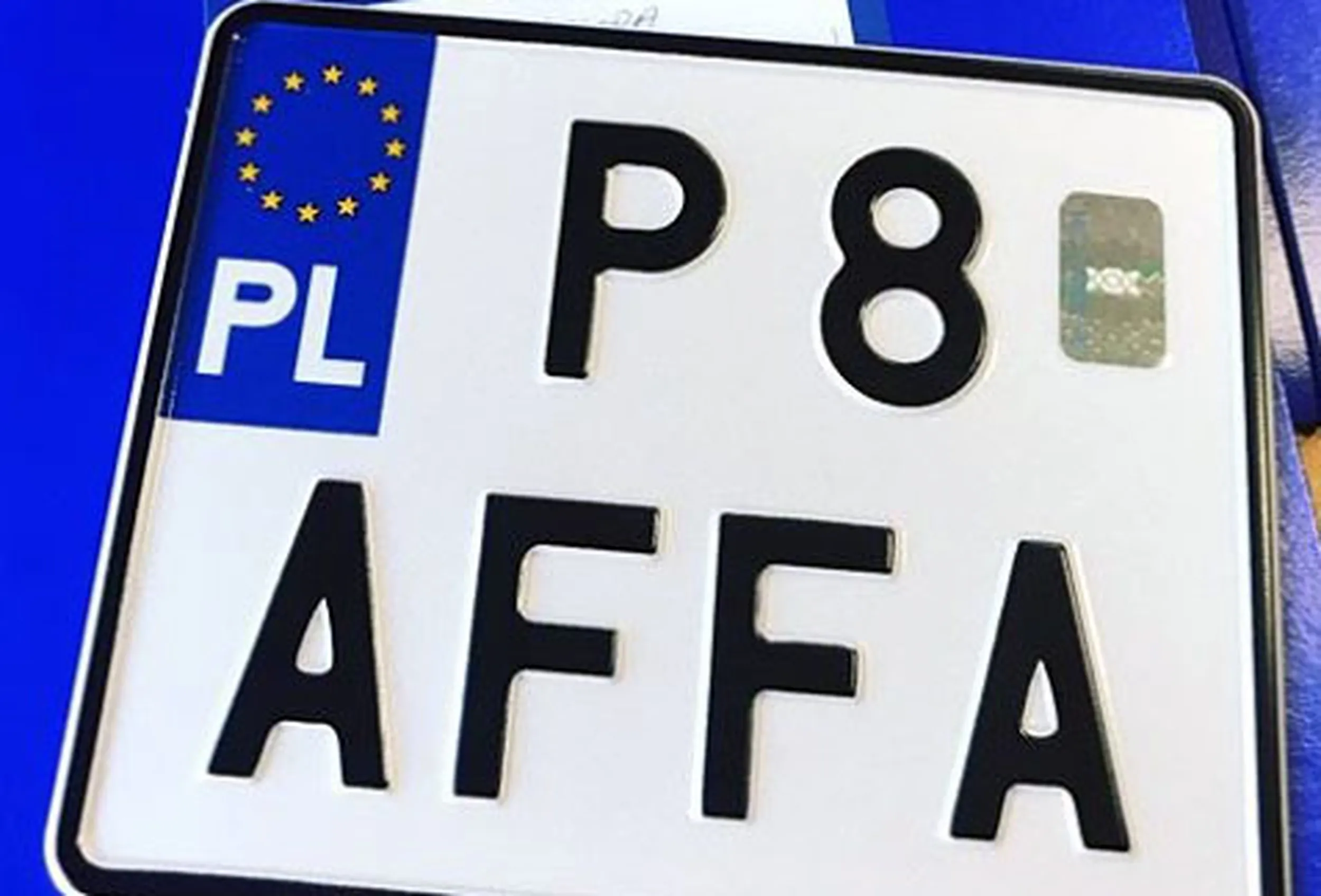 Fajny numer, blacha P8 AFFA