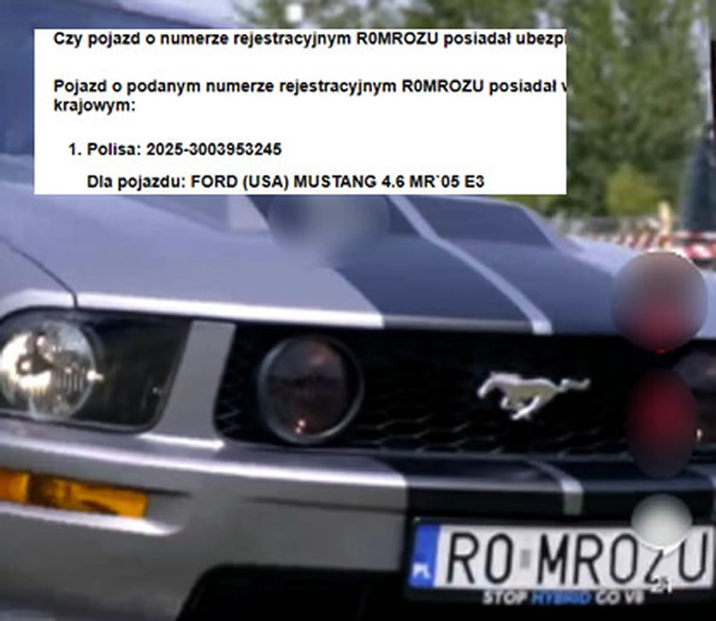 Fajny numer, blacha R0 MROZU