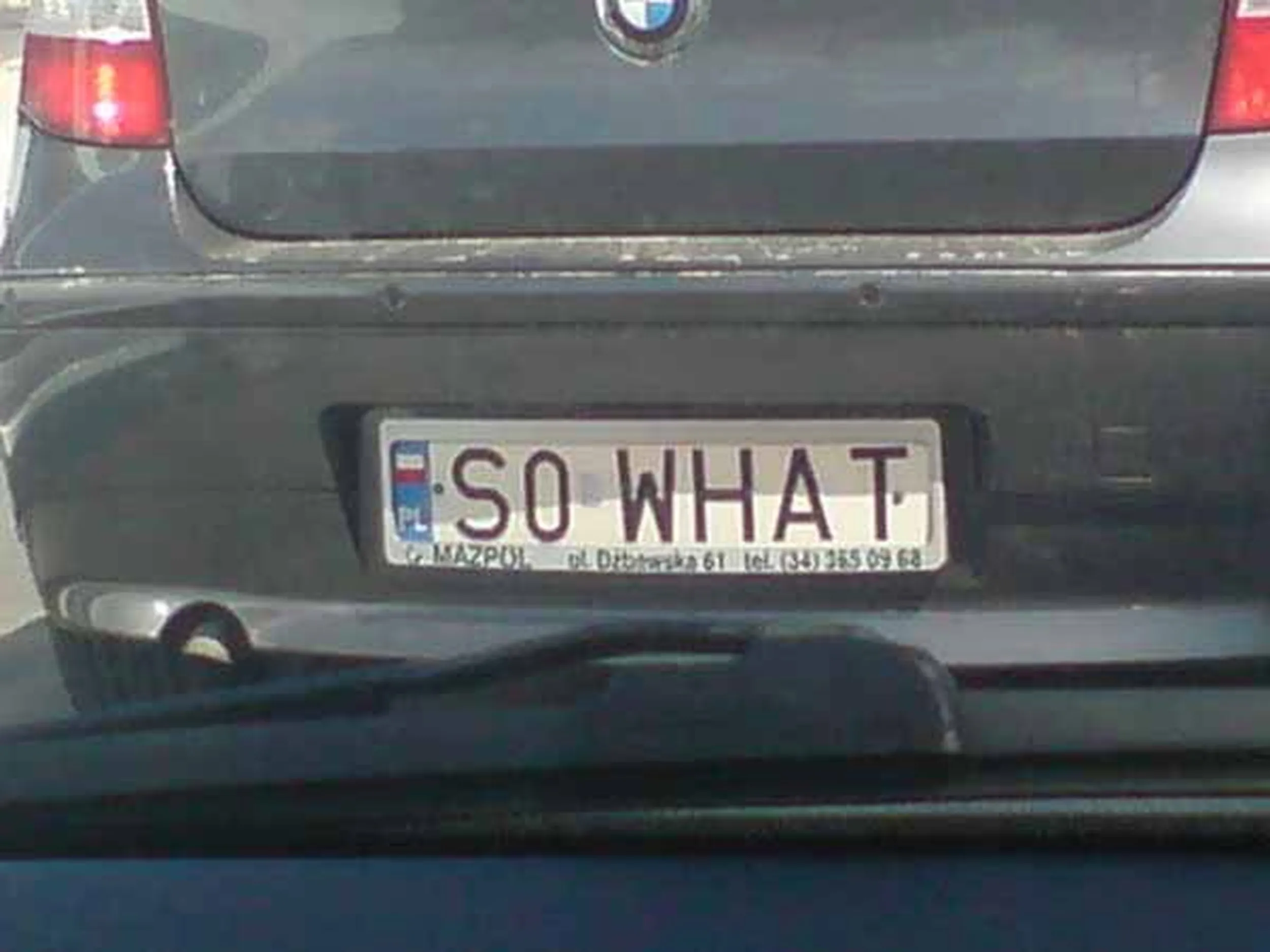 Fajny numer, blacha S0 WHAT