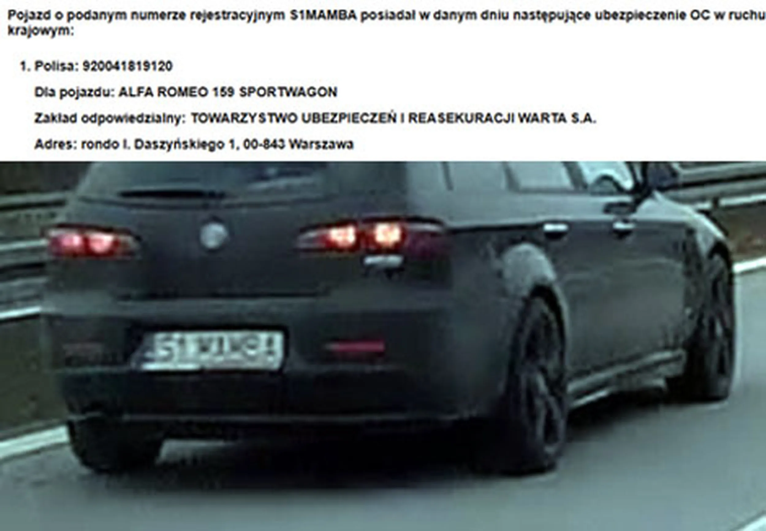 Fajny numer, blacha S1 MAMBA