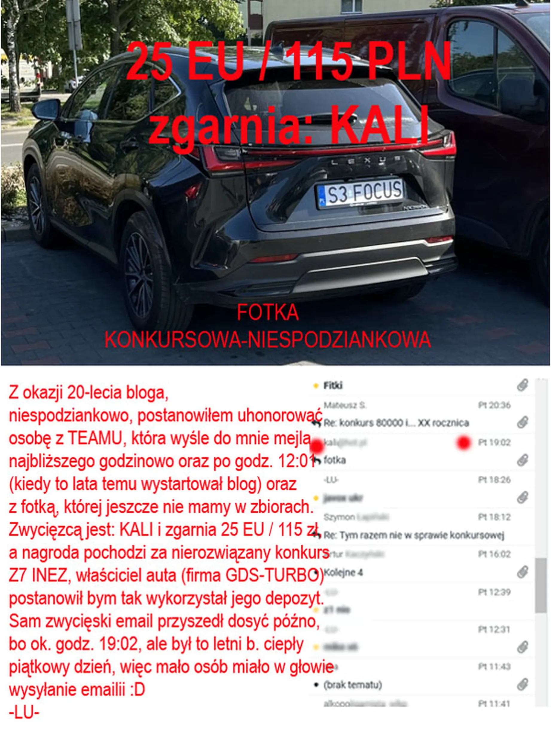 Fajny numer, blacha S3 FOCUS