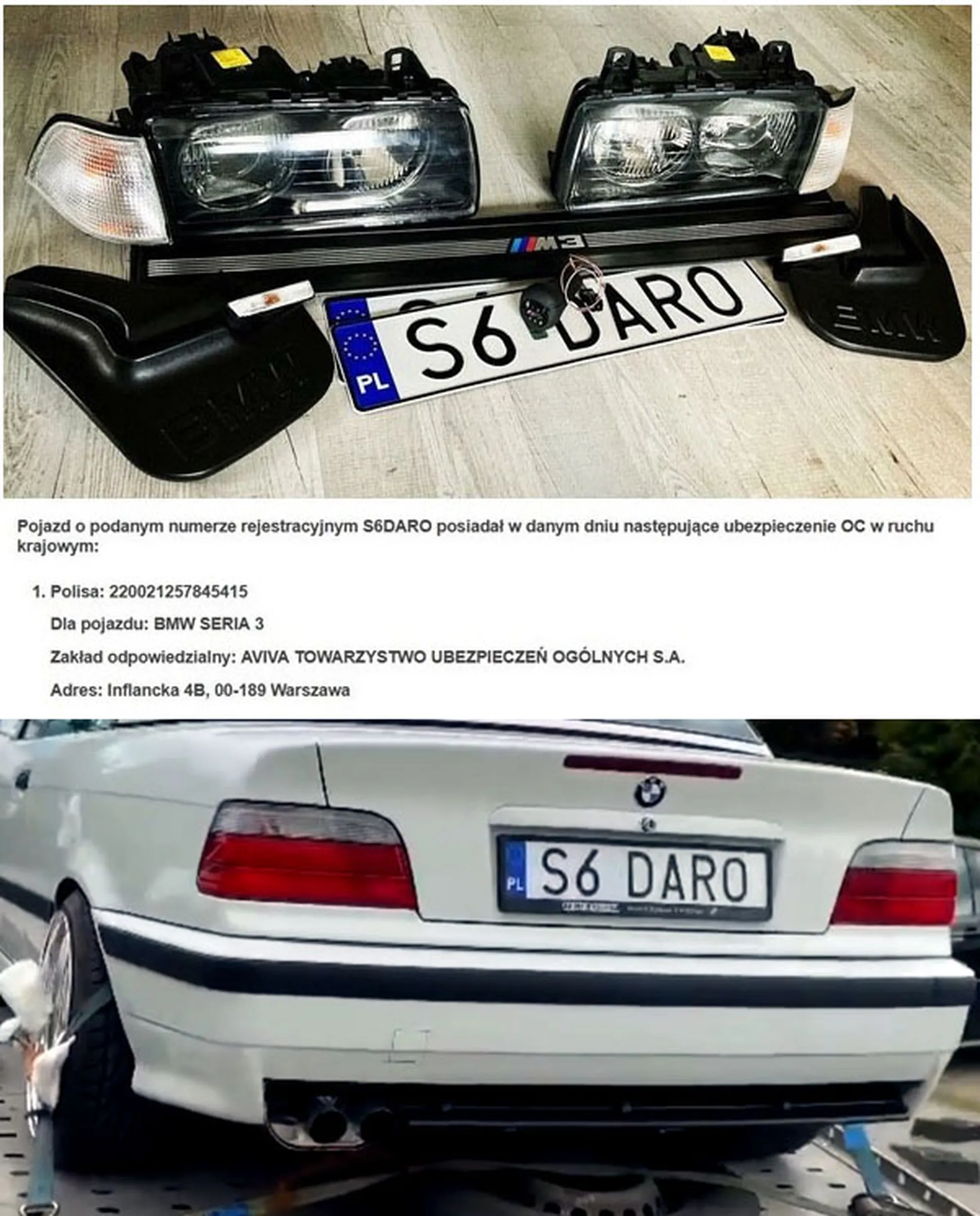 Fajny numer, blacha S6 DARO