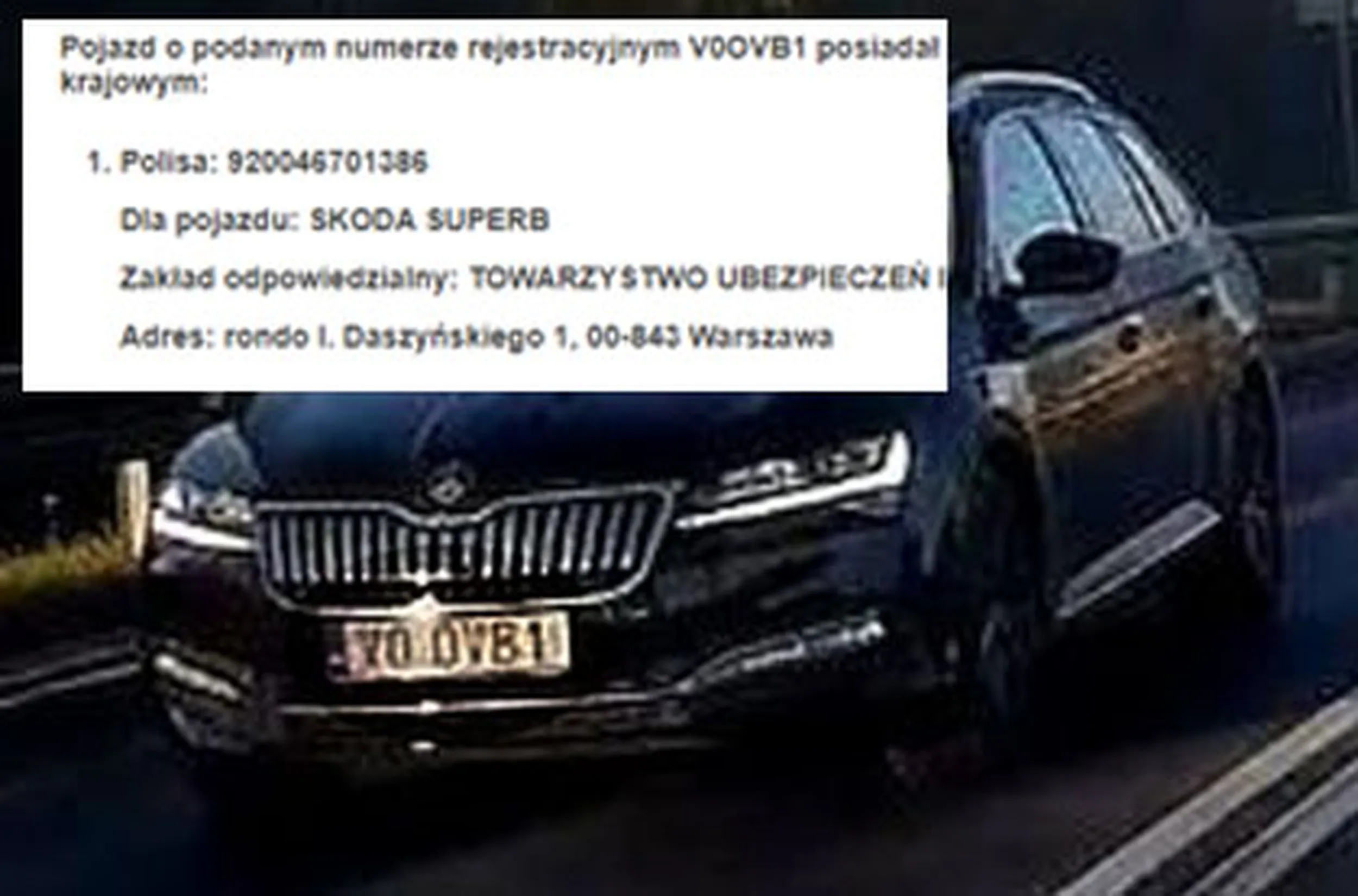 Fajny numer, blacha V0 OVB1