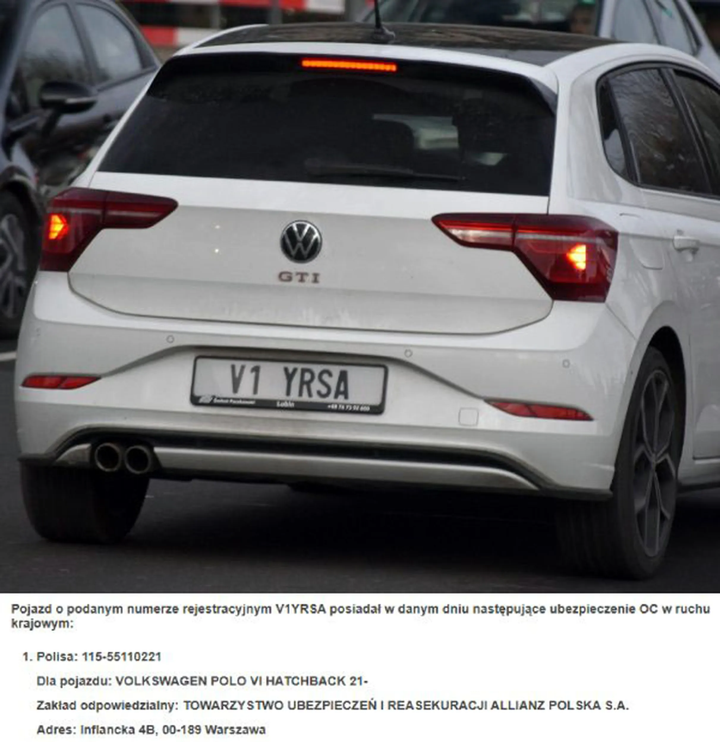 Fajny numer, blacha V1 YRSA