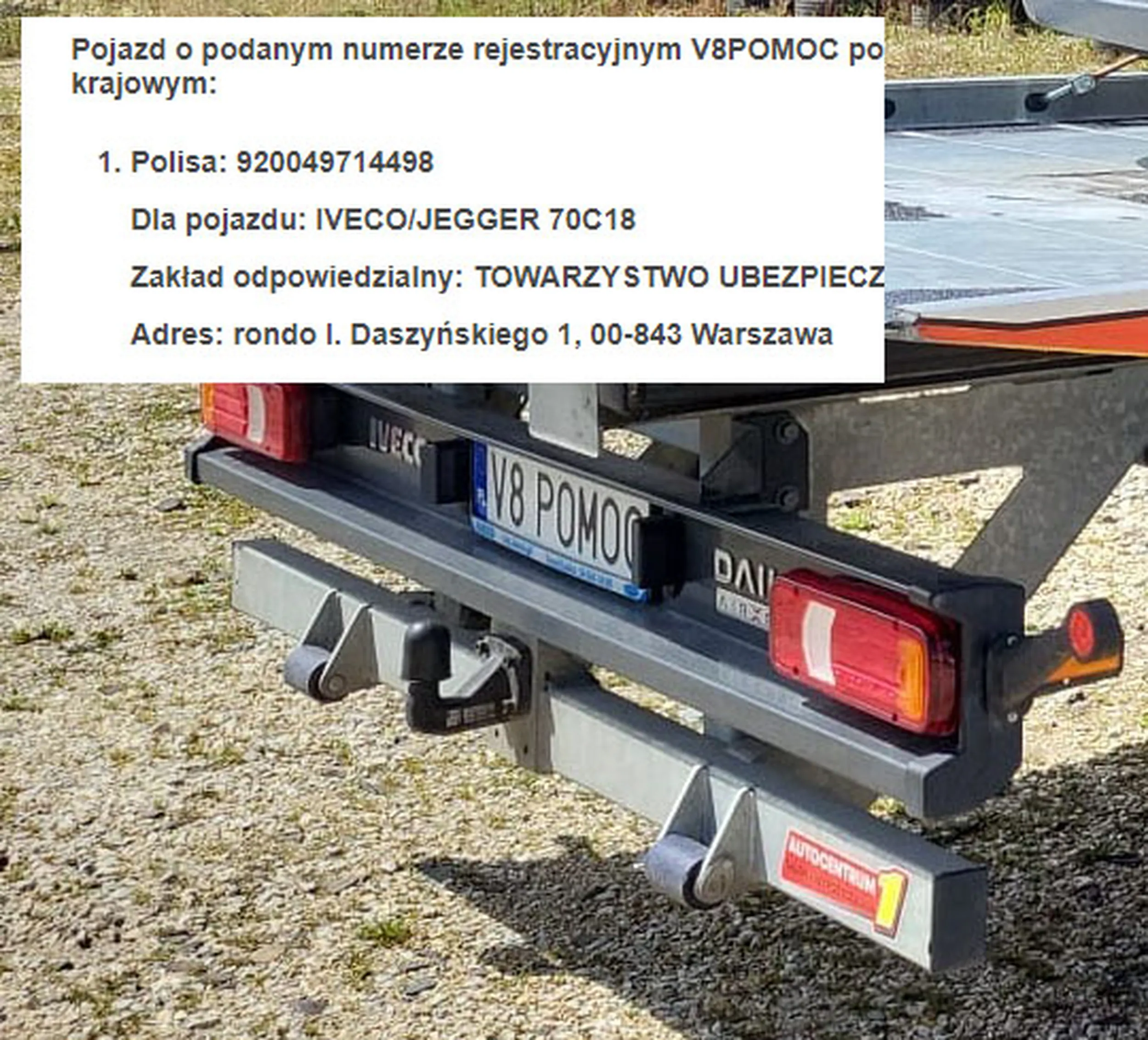 Fajny numer, blacha V8 POMOC