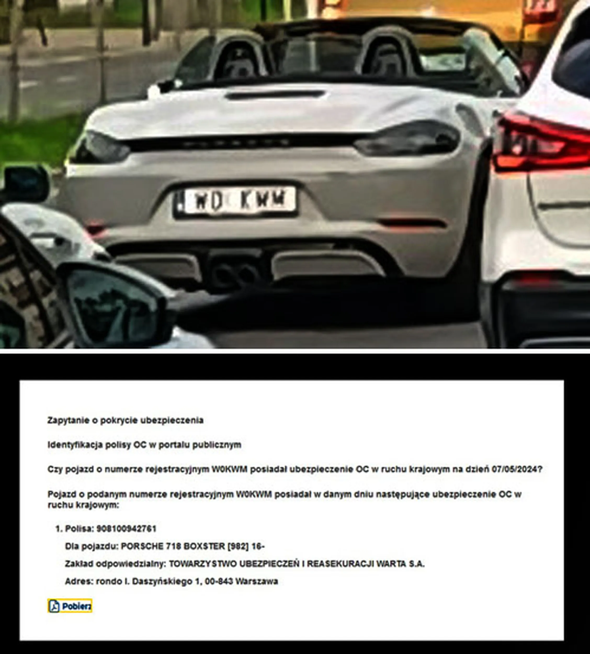 Fajny numer, blacha W0 KWM