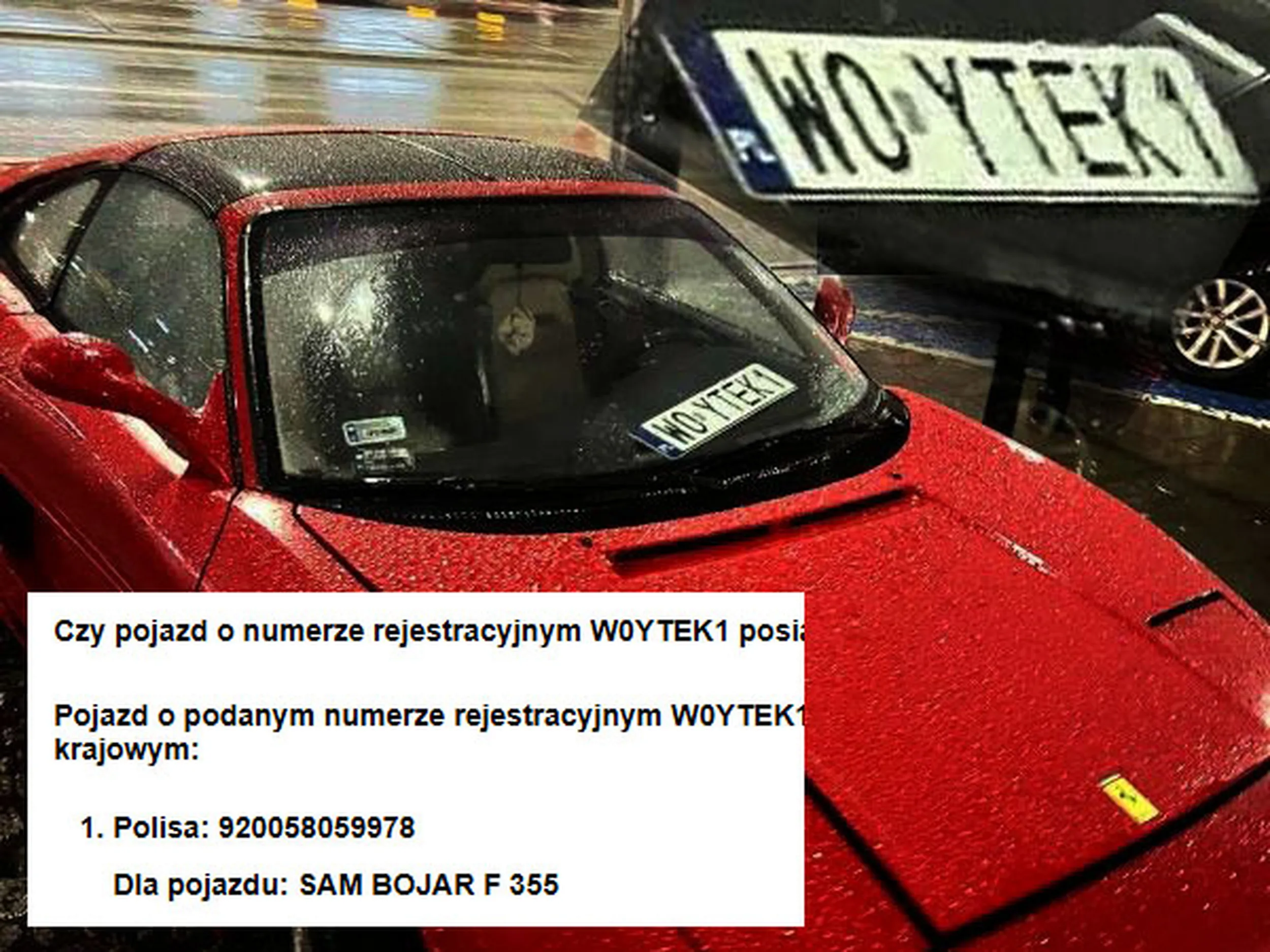 Fajny numer, blacha W0 YTEK1