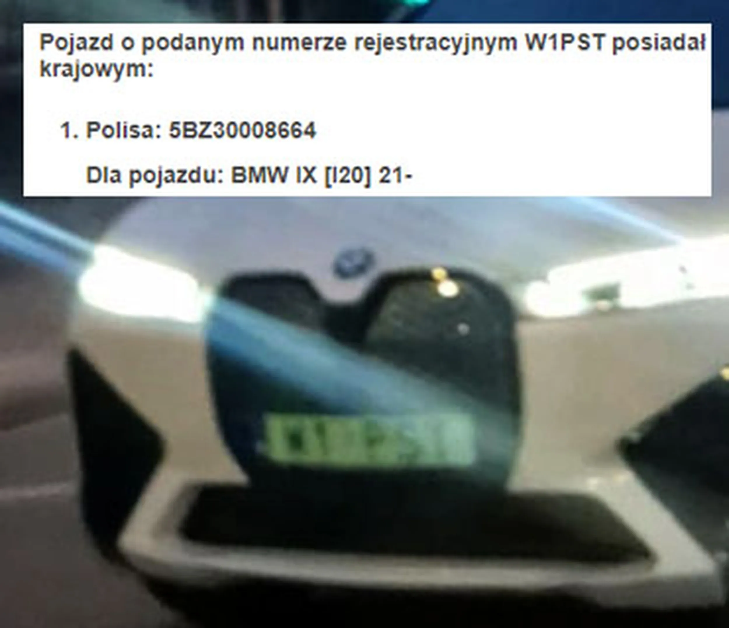 Fajny numer, blacha W1 PST