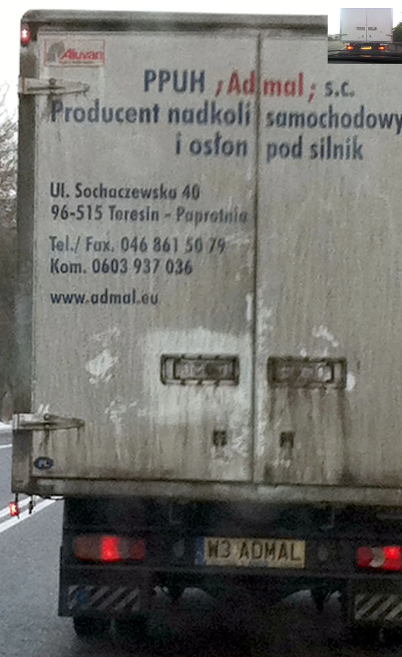 Fajny numer, blacha W3 ADMAL