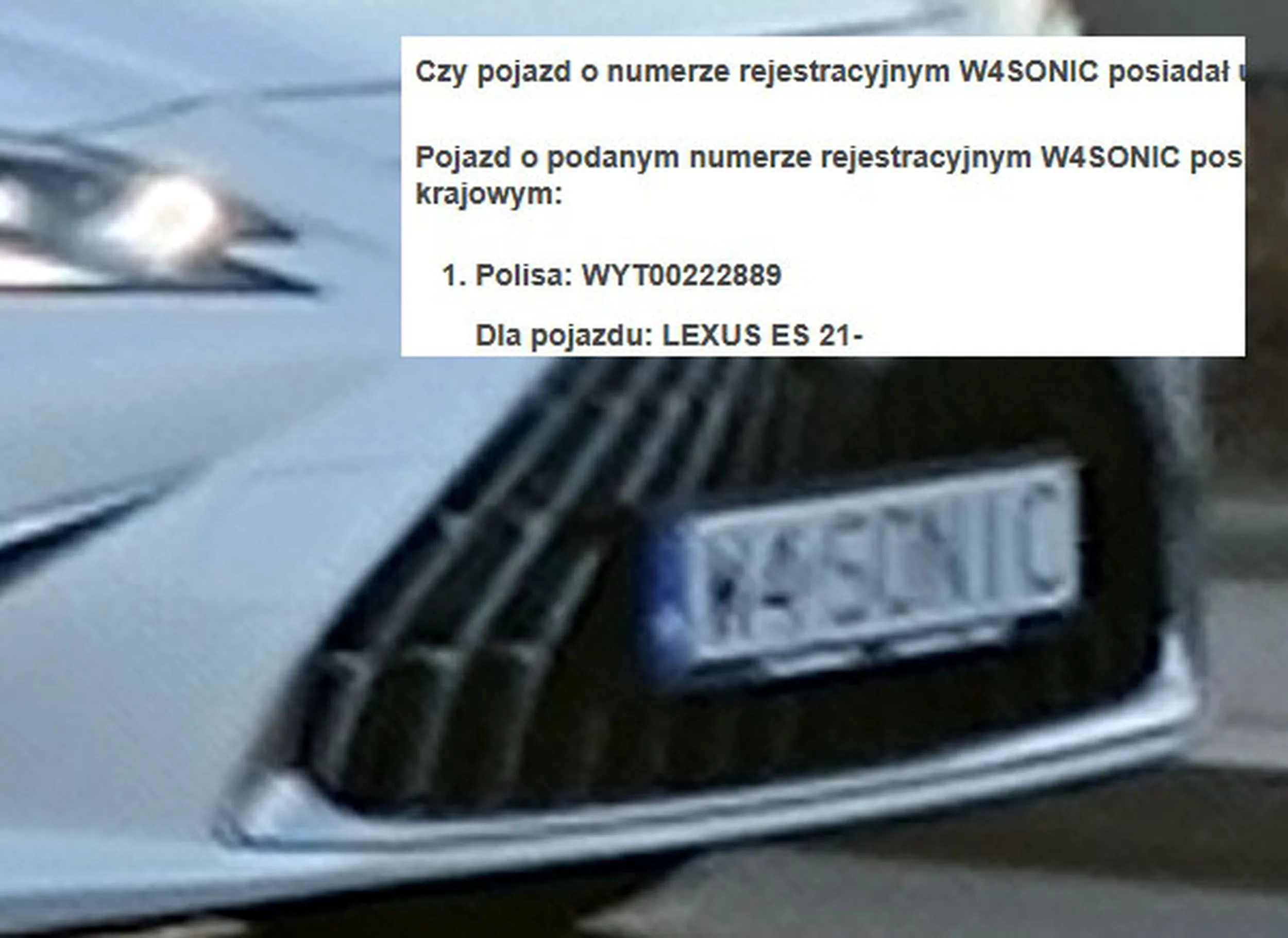 Fajny numer, blacha W4 SONIC