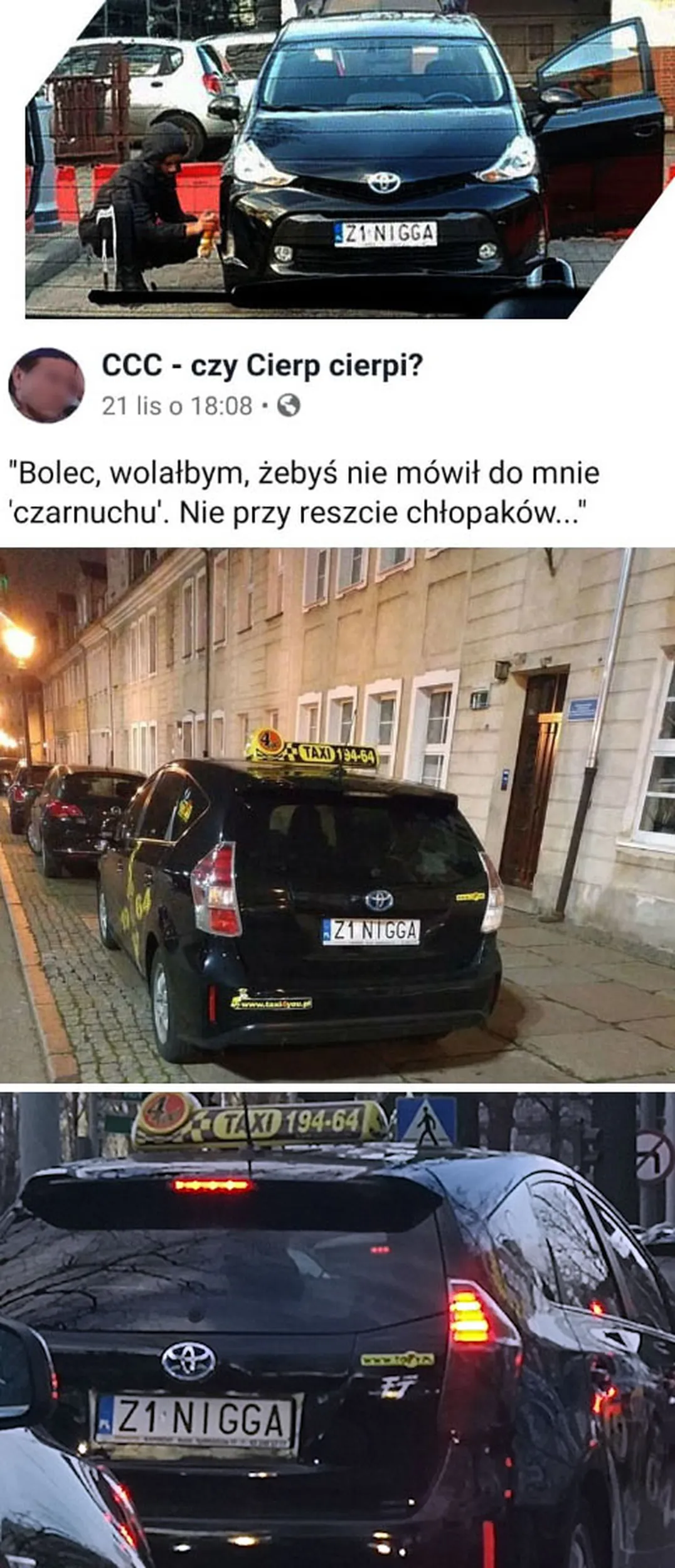 Fajny numer, blacha Z1 NIGGA