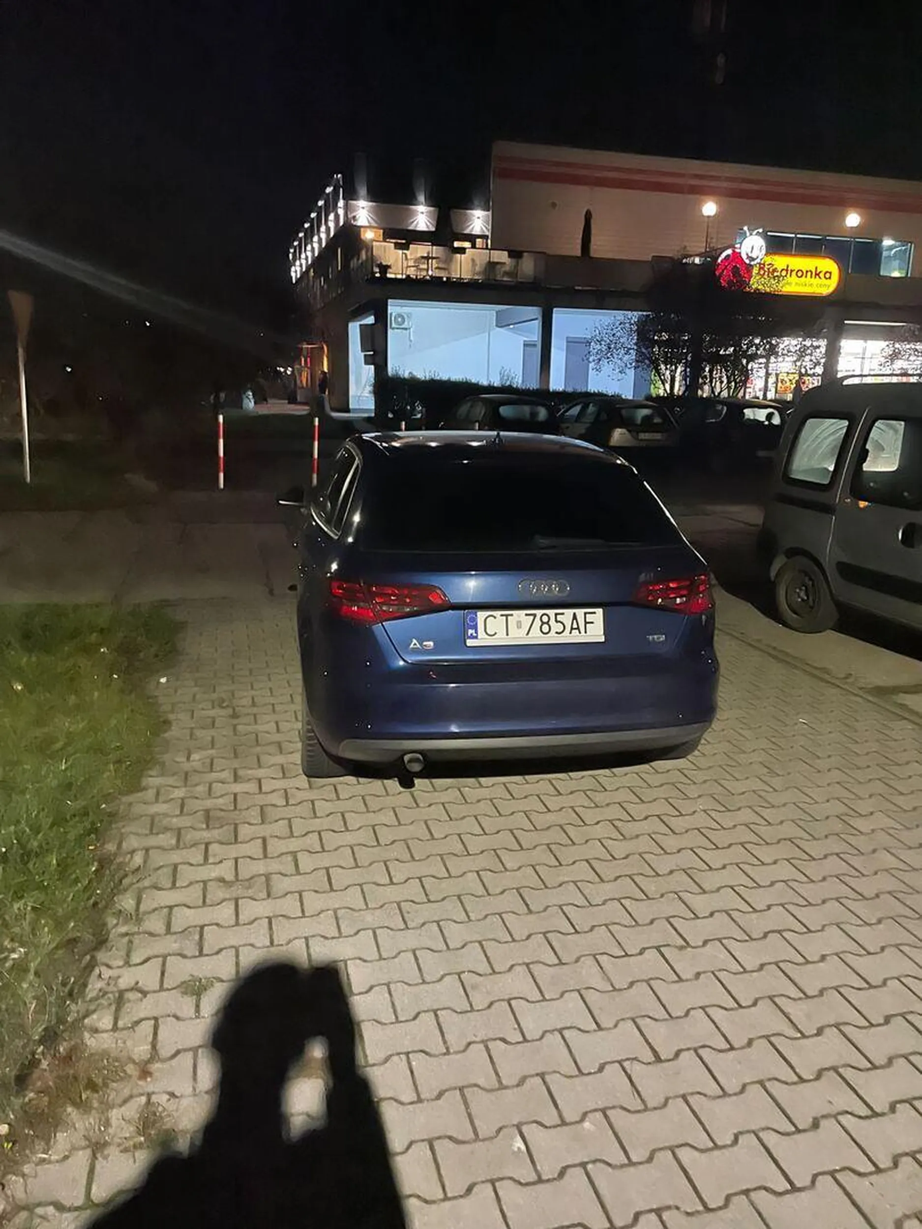 Specjalność tego kierowcy to parkowanie na środku chodnika na przejściu dla pieszych. Wstyd !