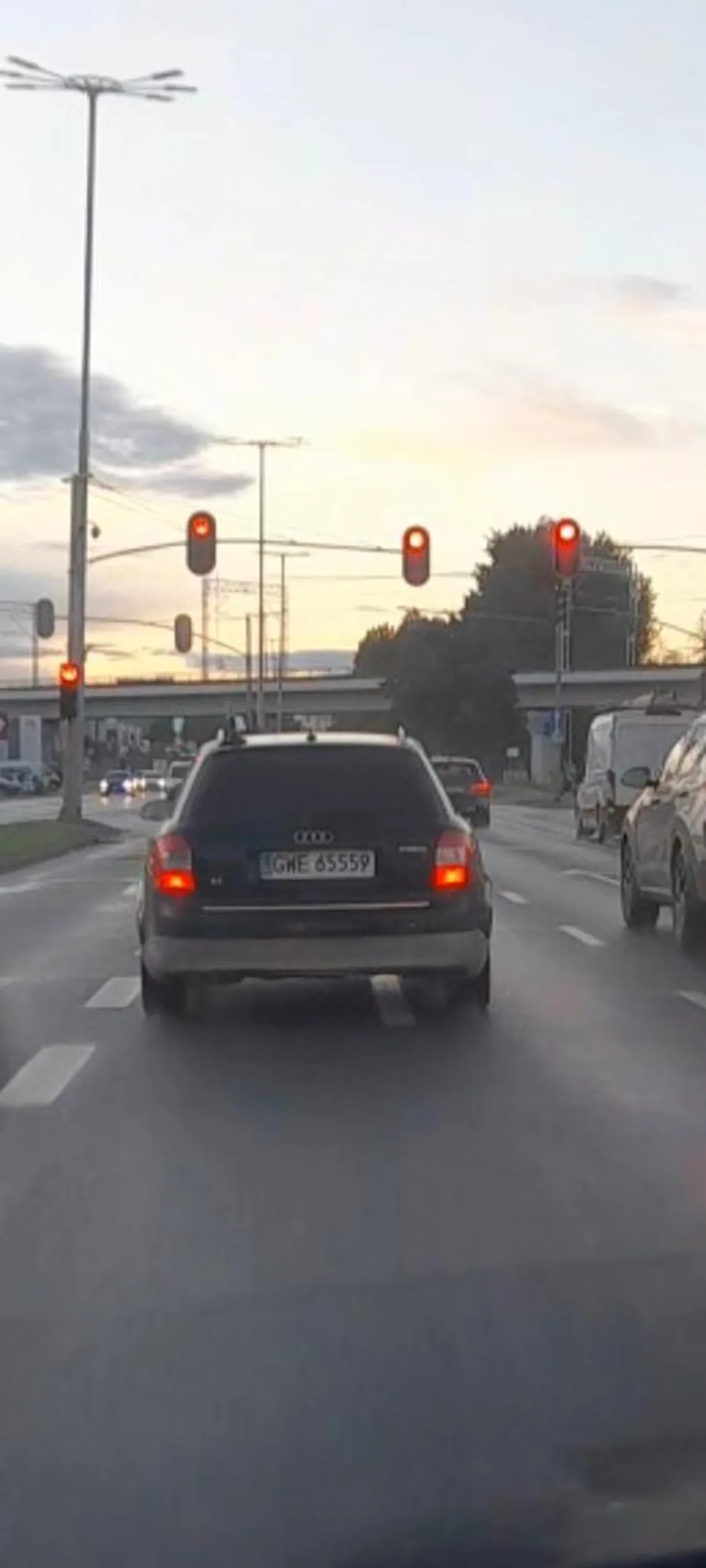 Nawet nie chamowal tylko sobie przejechał daltonista