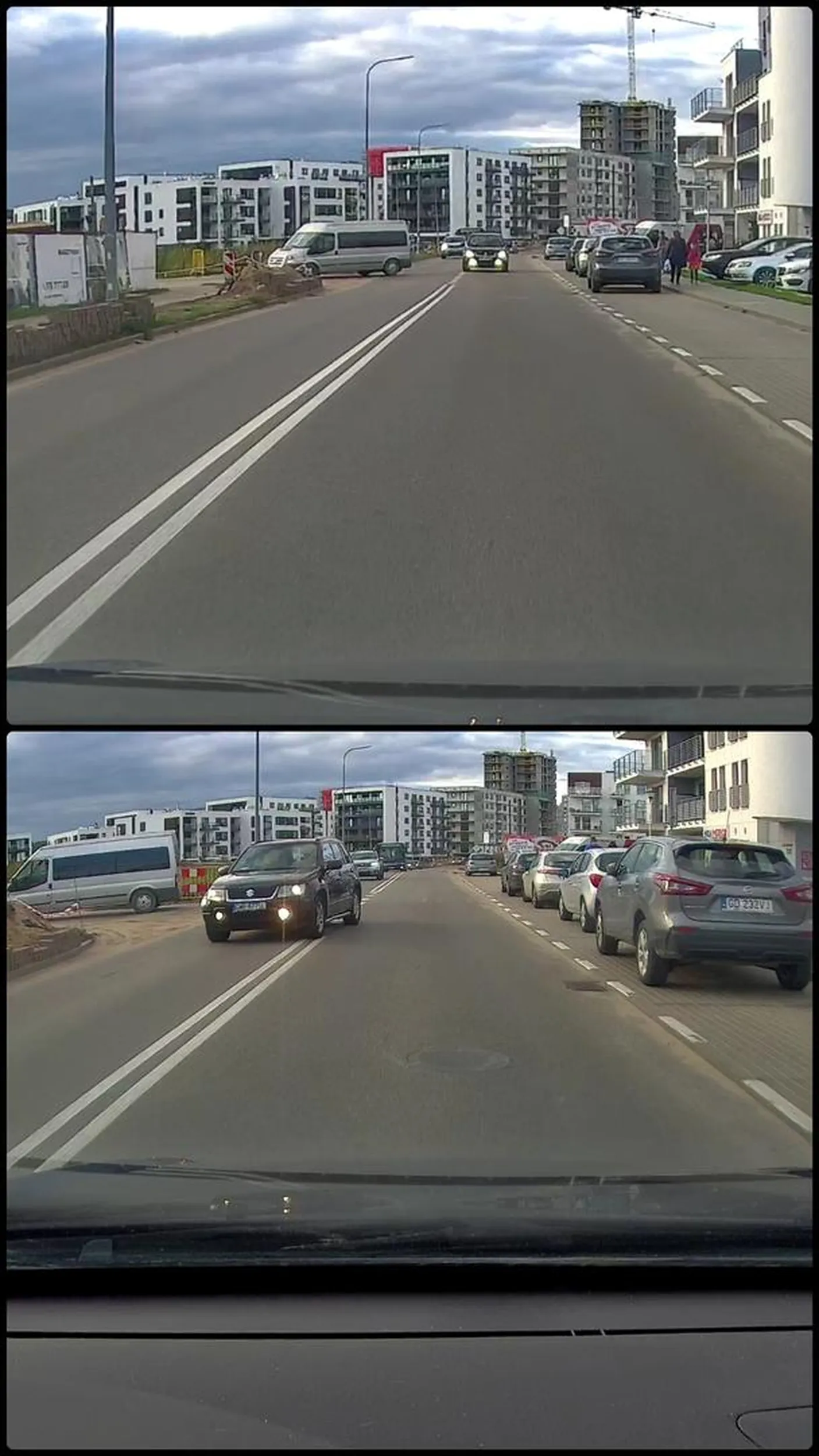 Patrząc na jakich światłach jeździ to przez mgłę mógł nie zobaczyć podwójnej i samochodu z naprzeciwka